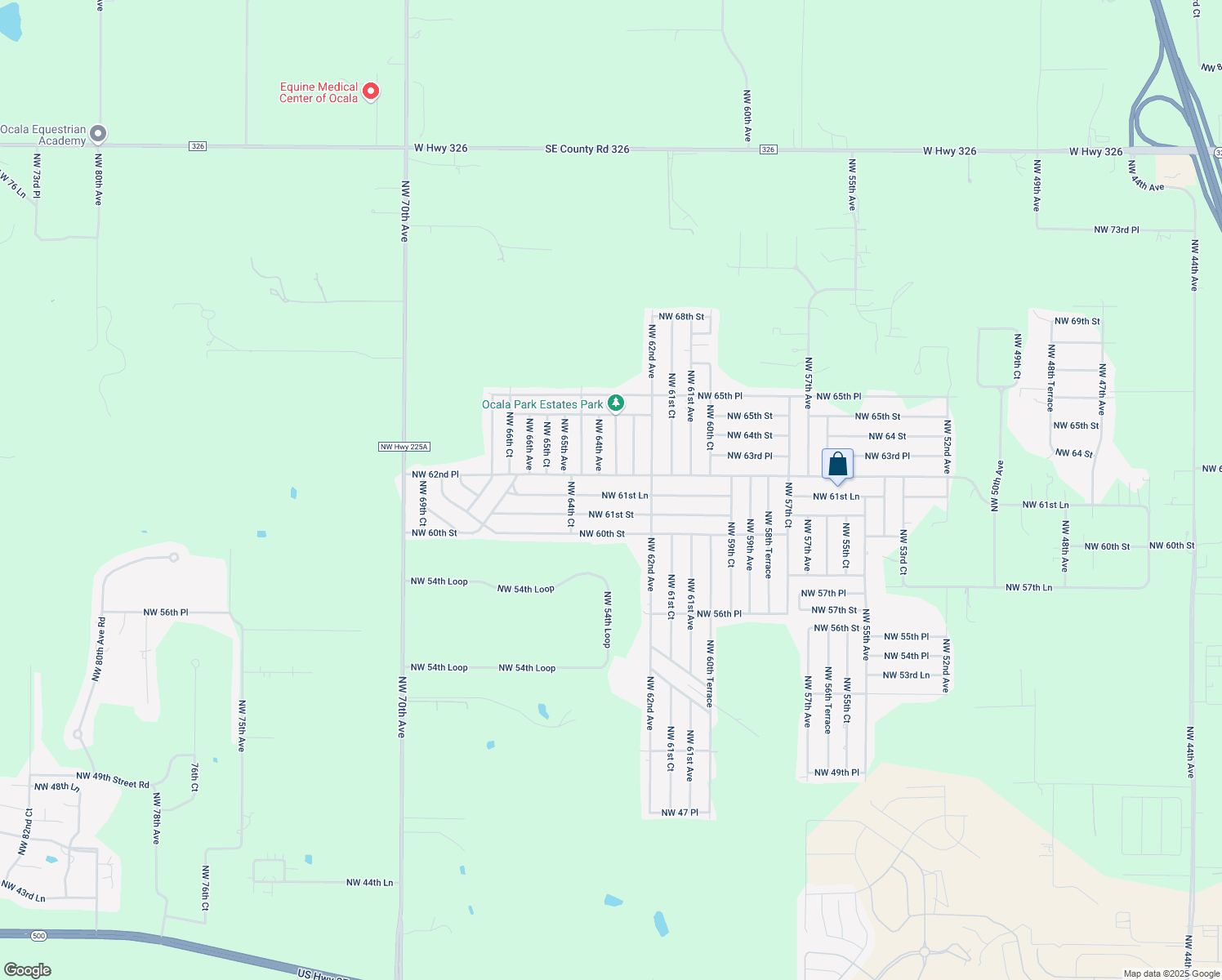 map of restaurants, bars, coffee shops, grocery stores, and more near 6349 Northwest 61st Lane in Ocala