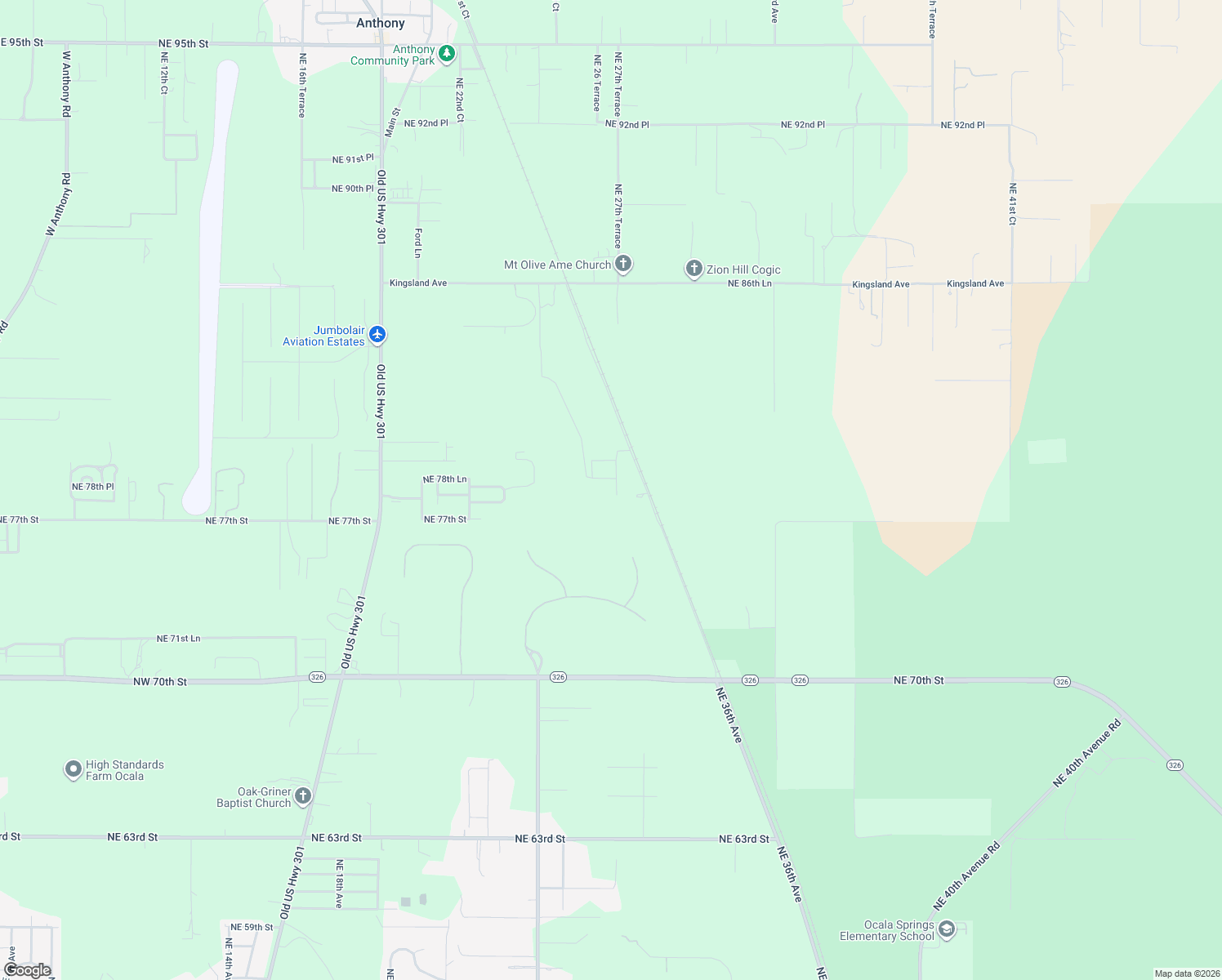 map of restaurants, bars, coffee shops, grocery stores, and more near 7820 Northeast 27 Terrace in Anthony