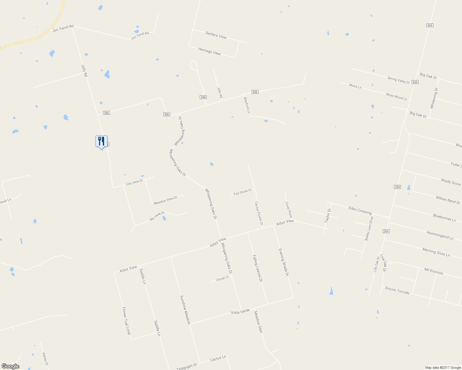 map of restaurants, bars, coffee shops, grocery stores, and more near 1312 Fox Glove Court in Adkins