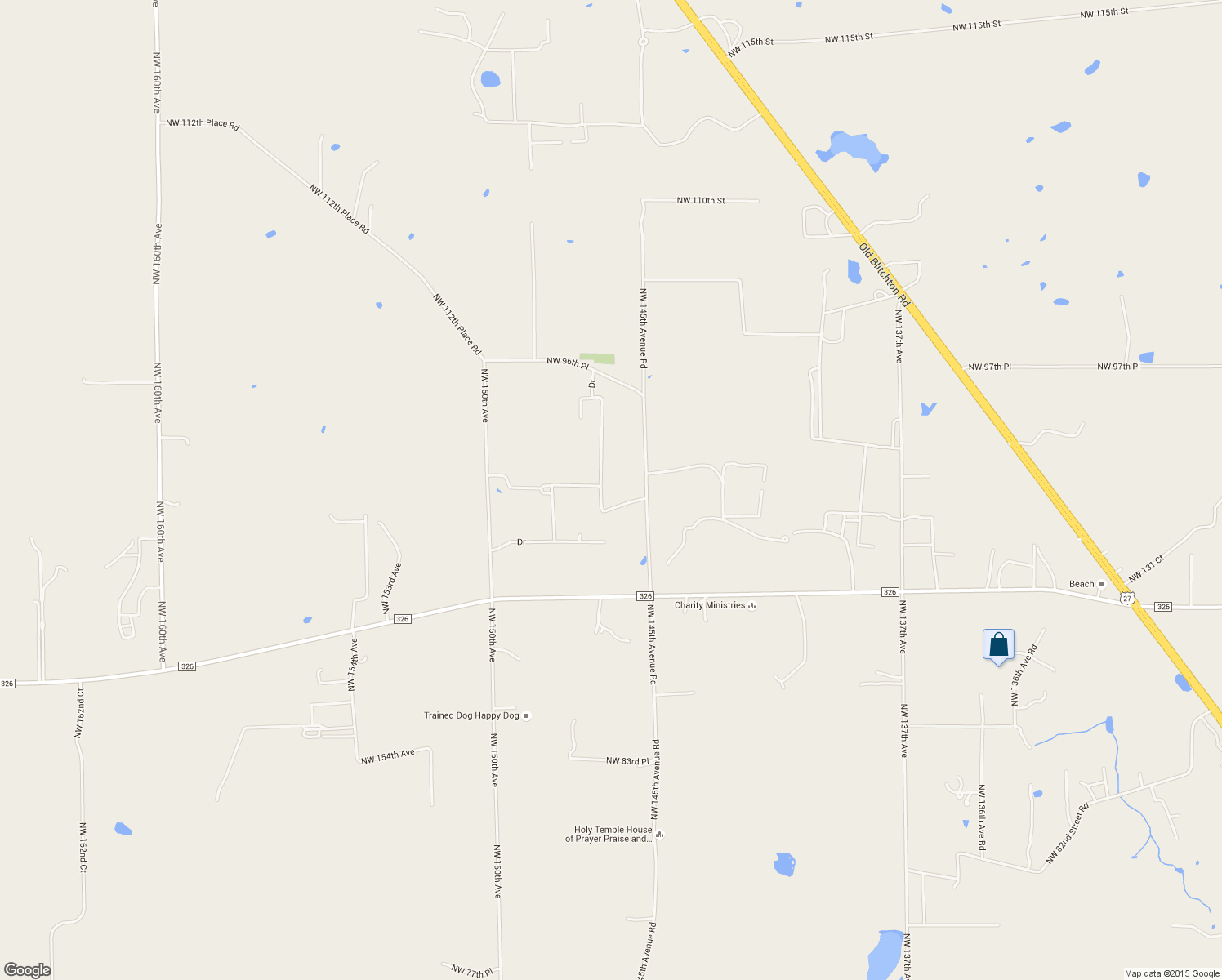 map of restaurants, bars, coffee shops, grocery stores, and more near 9250 Northwest 145th Avenue Road in Morriston