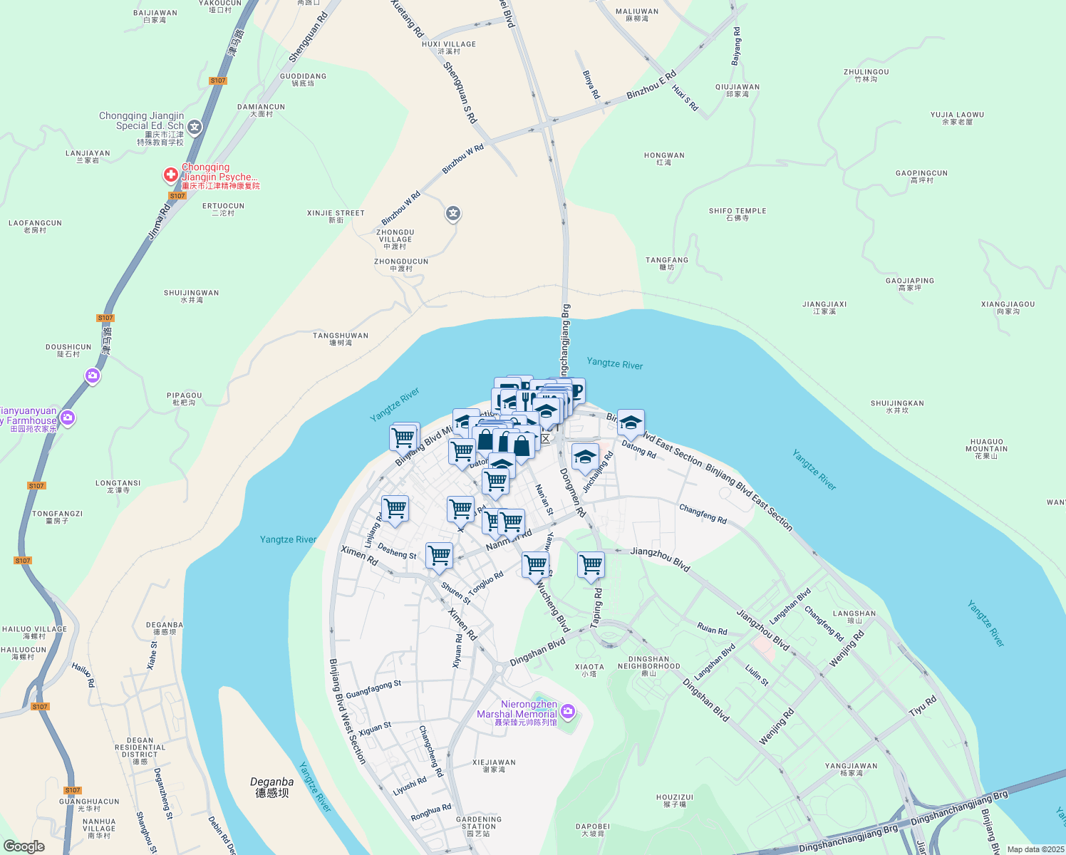 map of restaurants, bars, coffee shops, grocery stores, and more near in 