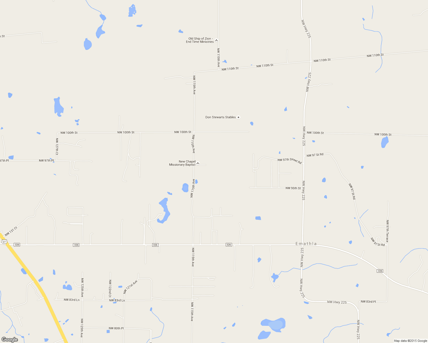 map of restaurants, bars, coffee shops, grocery stores, and more near 9583 Northwest 115th Avenue in Ocala