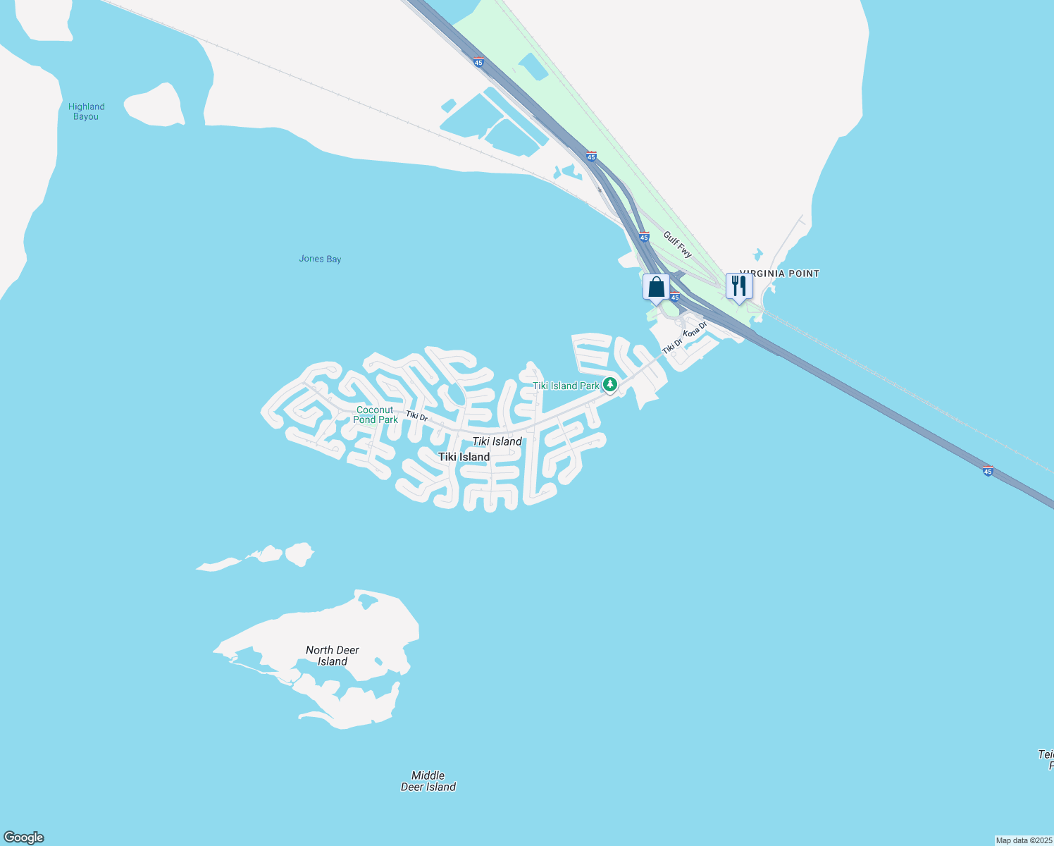 1106 Tiki Drive, Tiki Island TX Walk Score