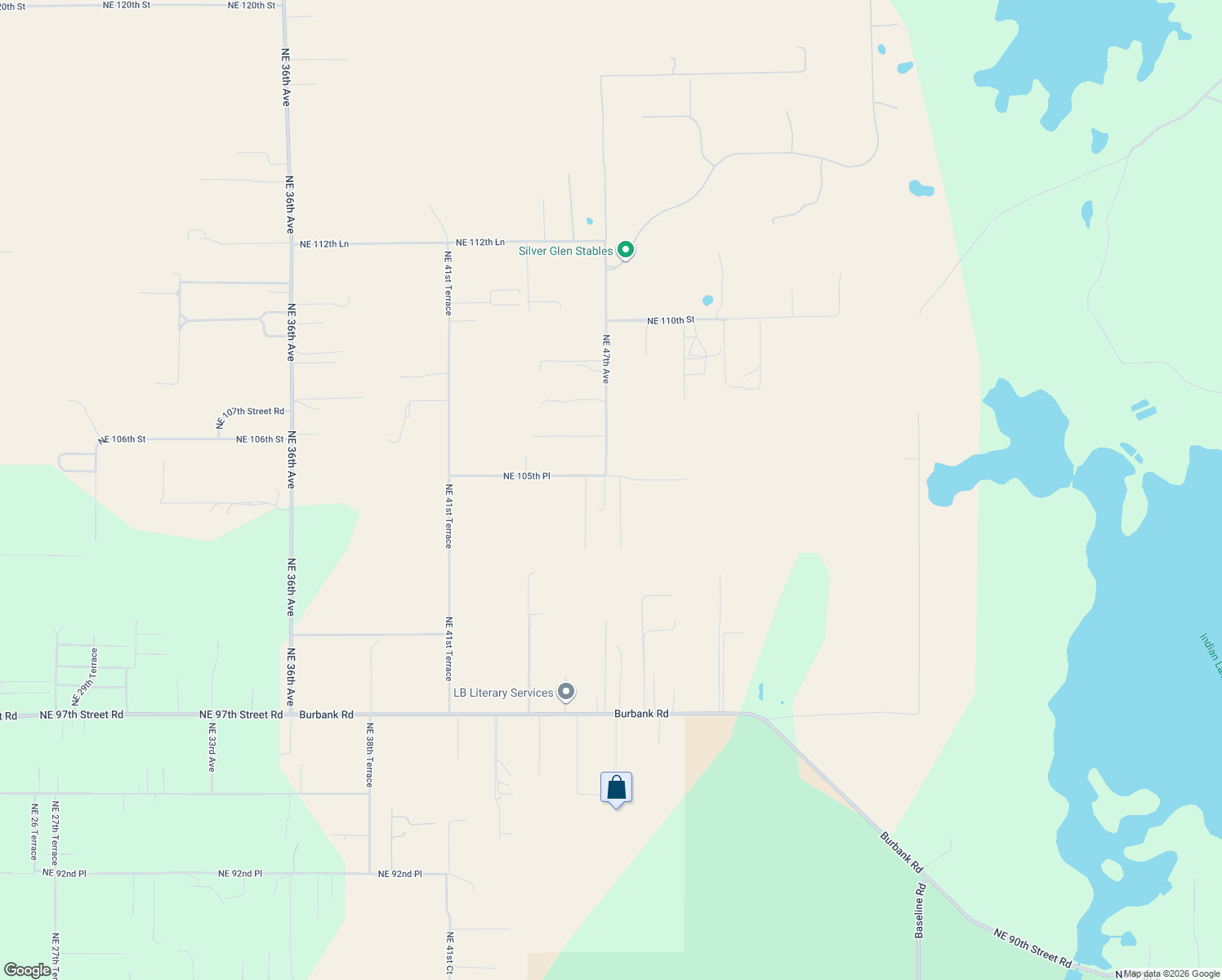 map of restaurants, bars, coffee shops, grocery stores, and more near 4730 Northeast 105th Place in Anthony
