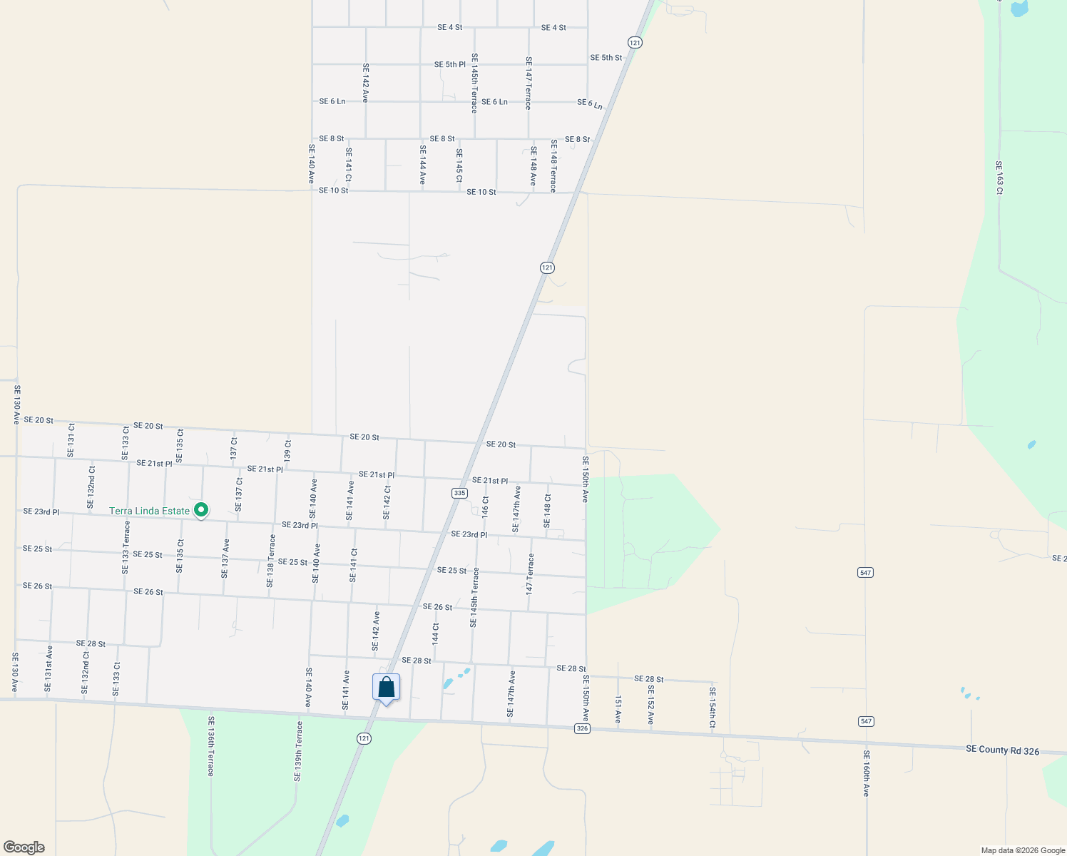 map of restaurants, bars, coffee shops, grocery stores, and more near 14851 Southeast 20 Street in Morriston