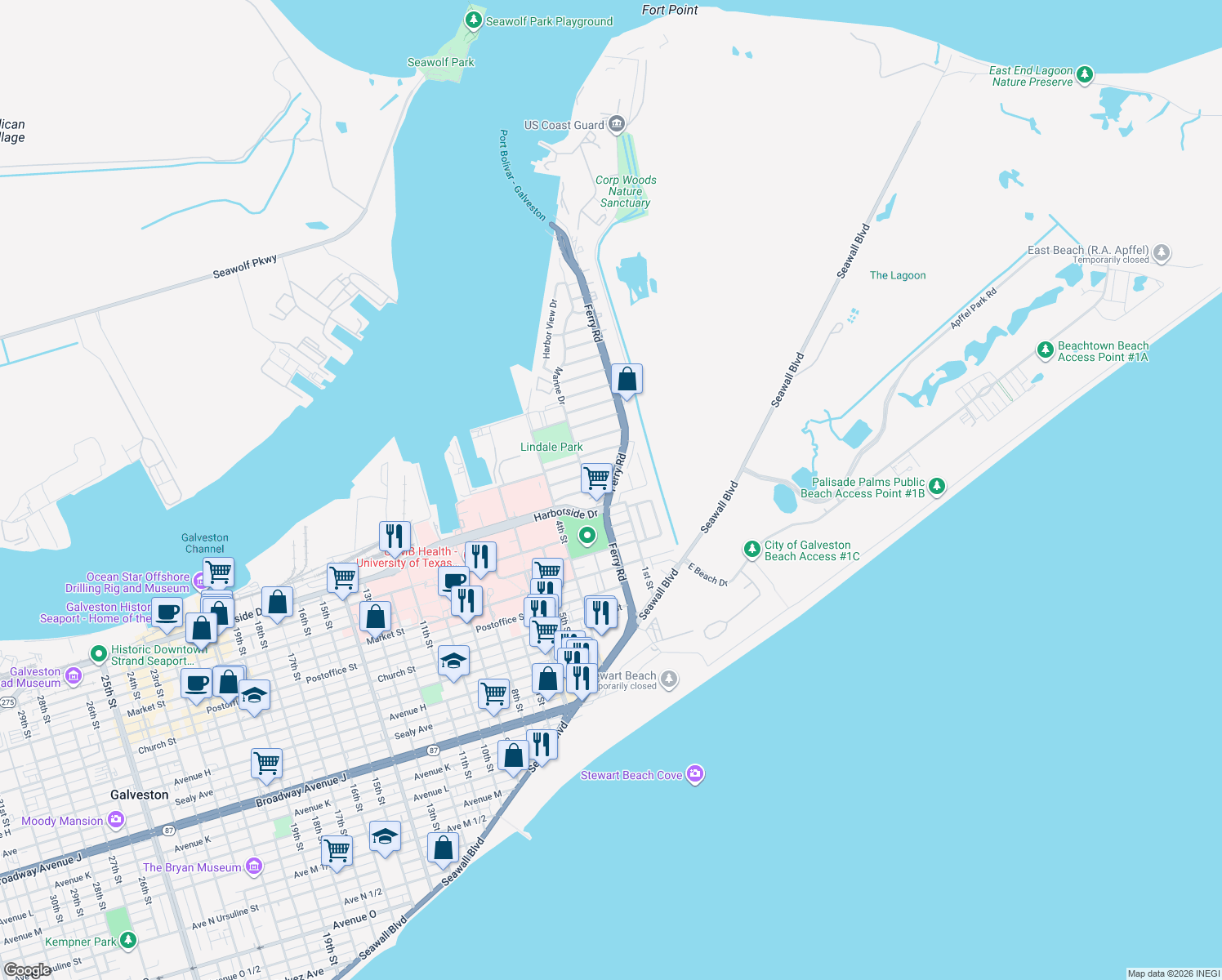 121 Ferry Road, Galveston TX Walk Score