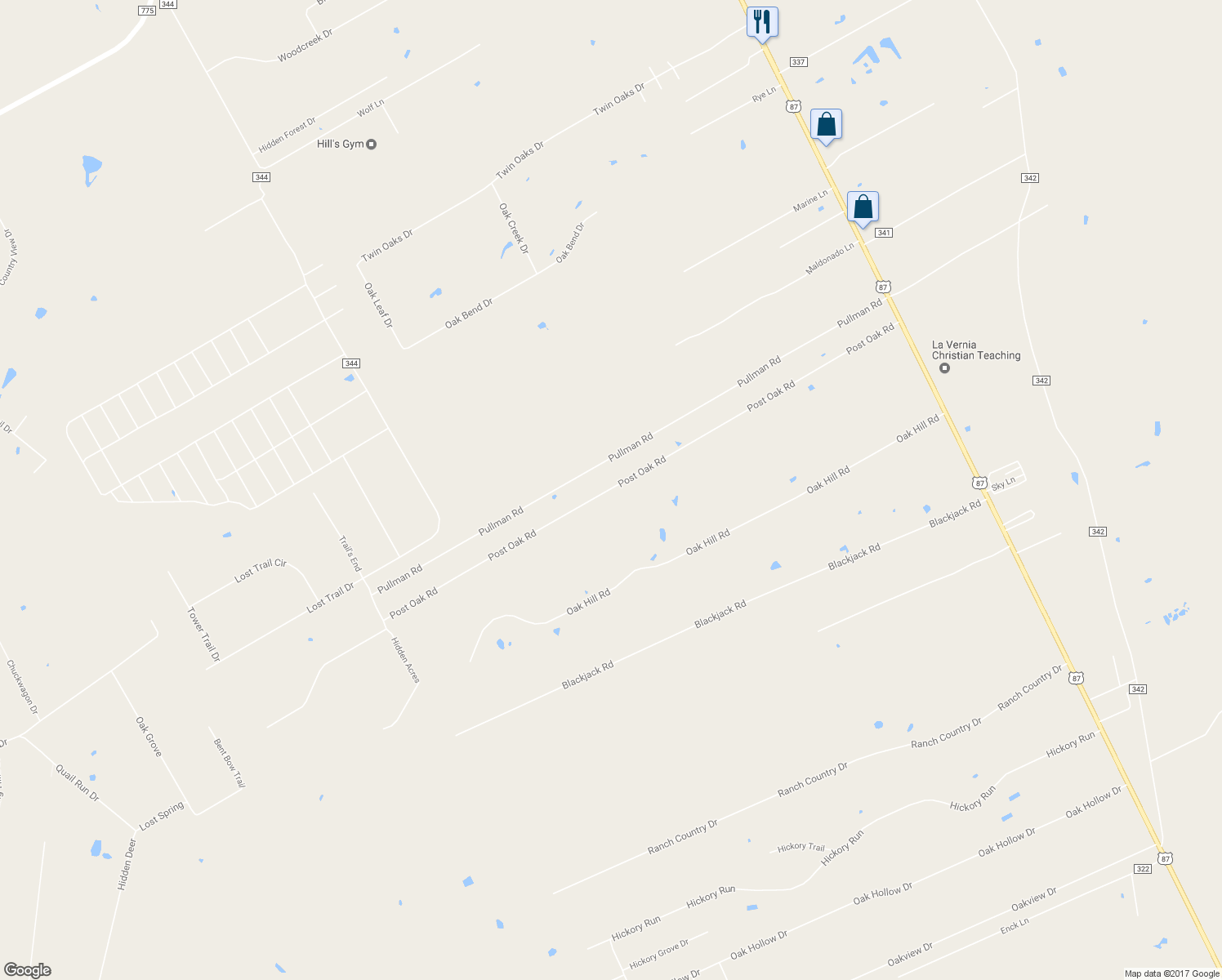 map of restaurants, bars, coffee shops, grocery stores, and more near 62 Post Oak Road in La Vernia
