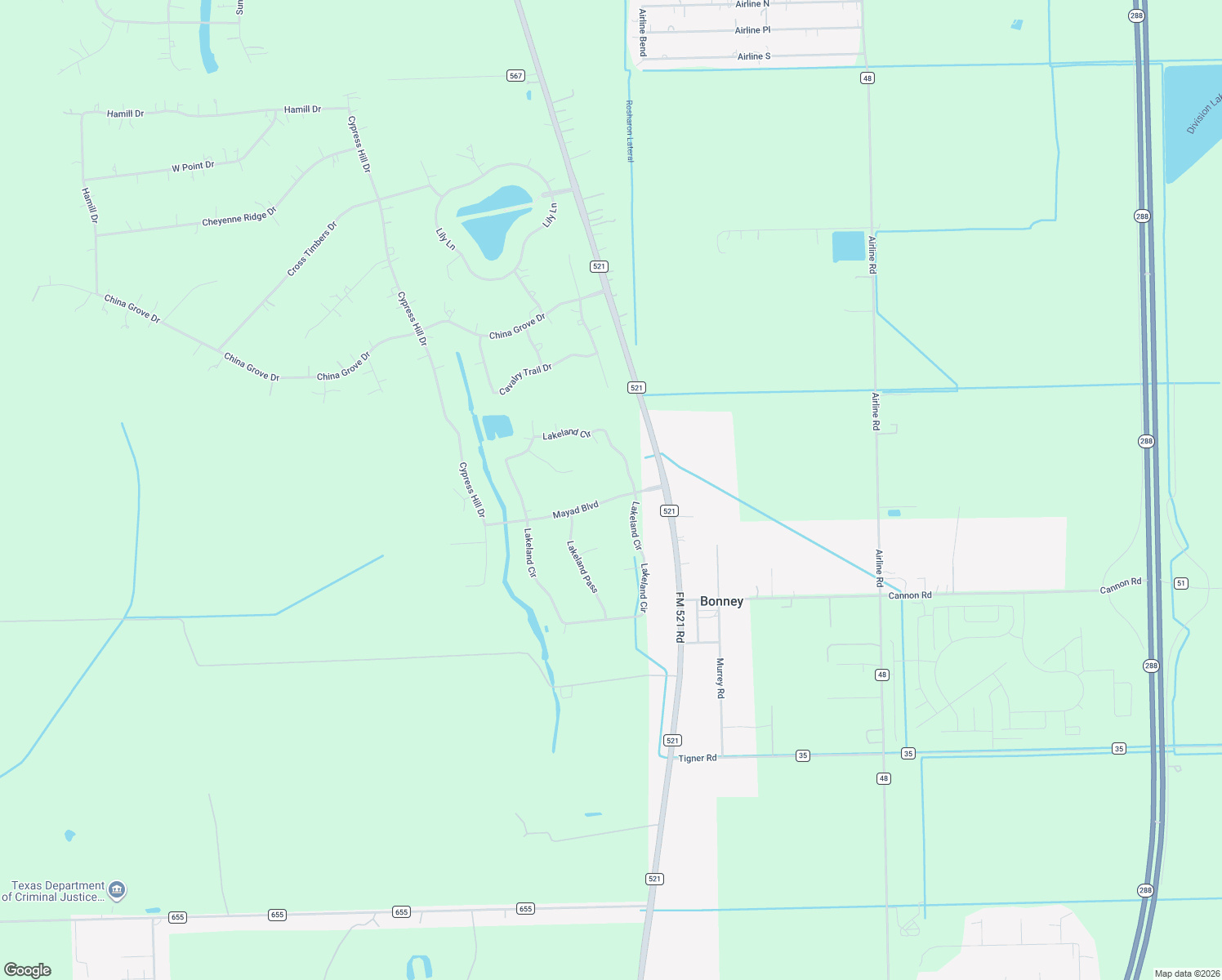 map of restaurants, bars, coffee shops, grocery stores, and more near 226 Mayad Boulevard in Rosharon