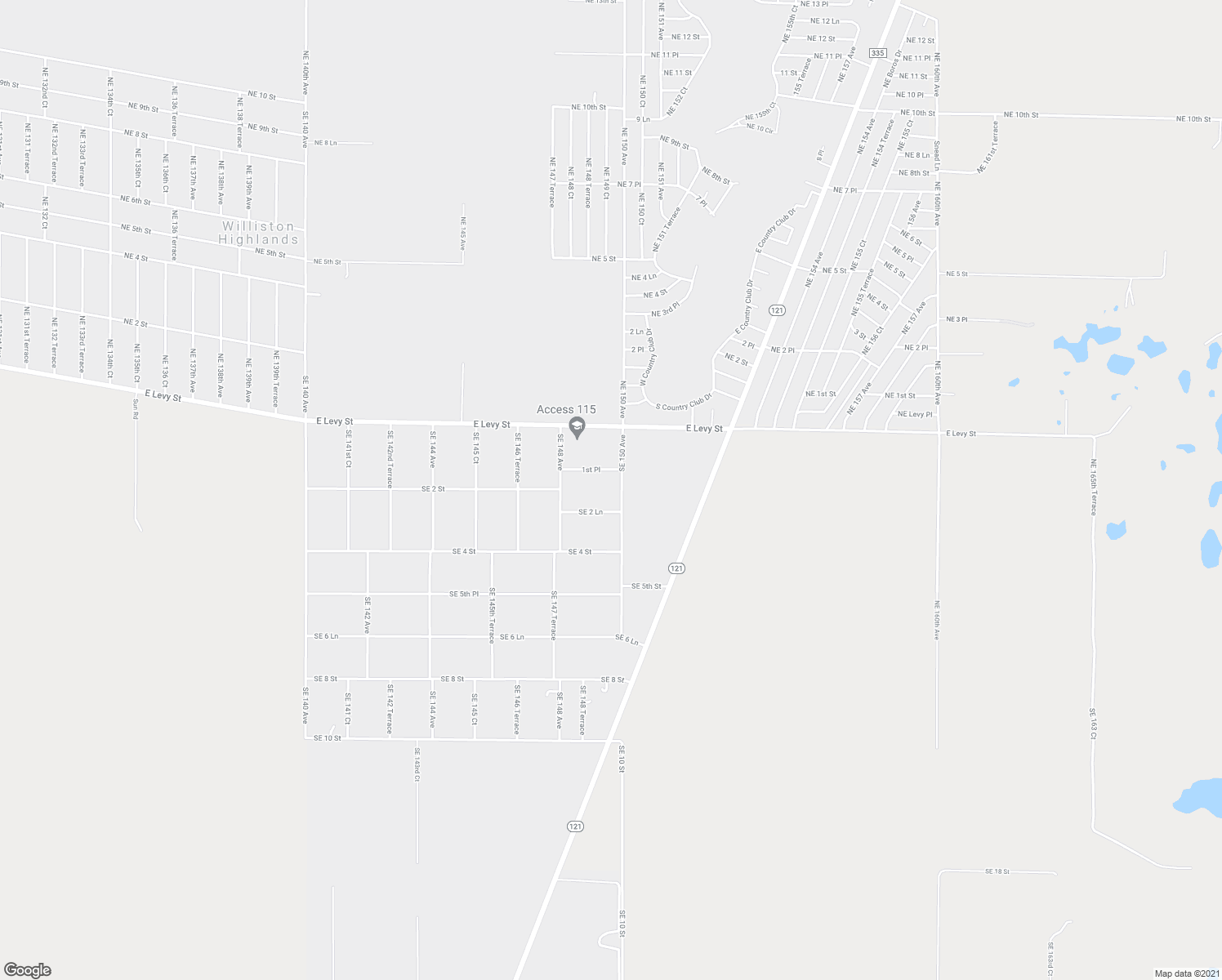 map of restaurants, bars, coffee shops, grocery stores, and more near Southeast 150th Avenue in Williston