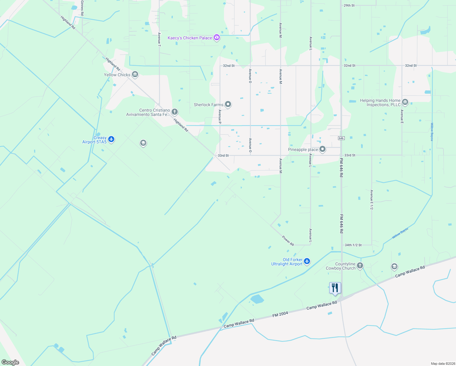 map of restaurants, bars, coffee shops, grocery stores, and more near 8223 Power Road in Santa Fe
