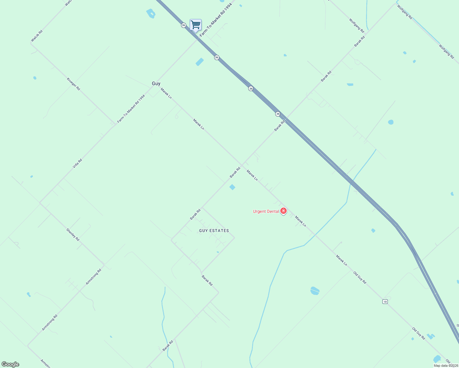 map of restaurants, bars, coffee shops, grocery stores, and more near 13707 Barek Rd in Fort Bend