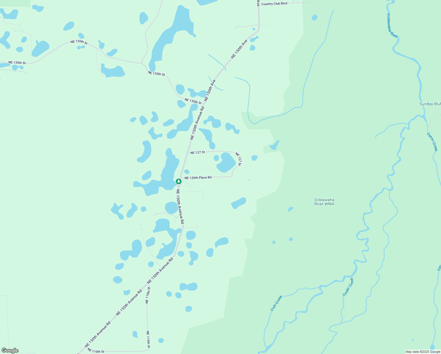 map of restaurants, bars, coffee shops, grocery stores, and more near Northeast 126th Place Road in Fort McCoy