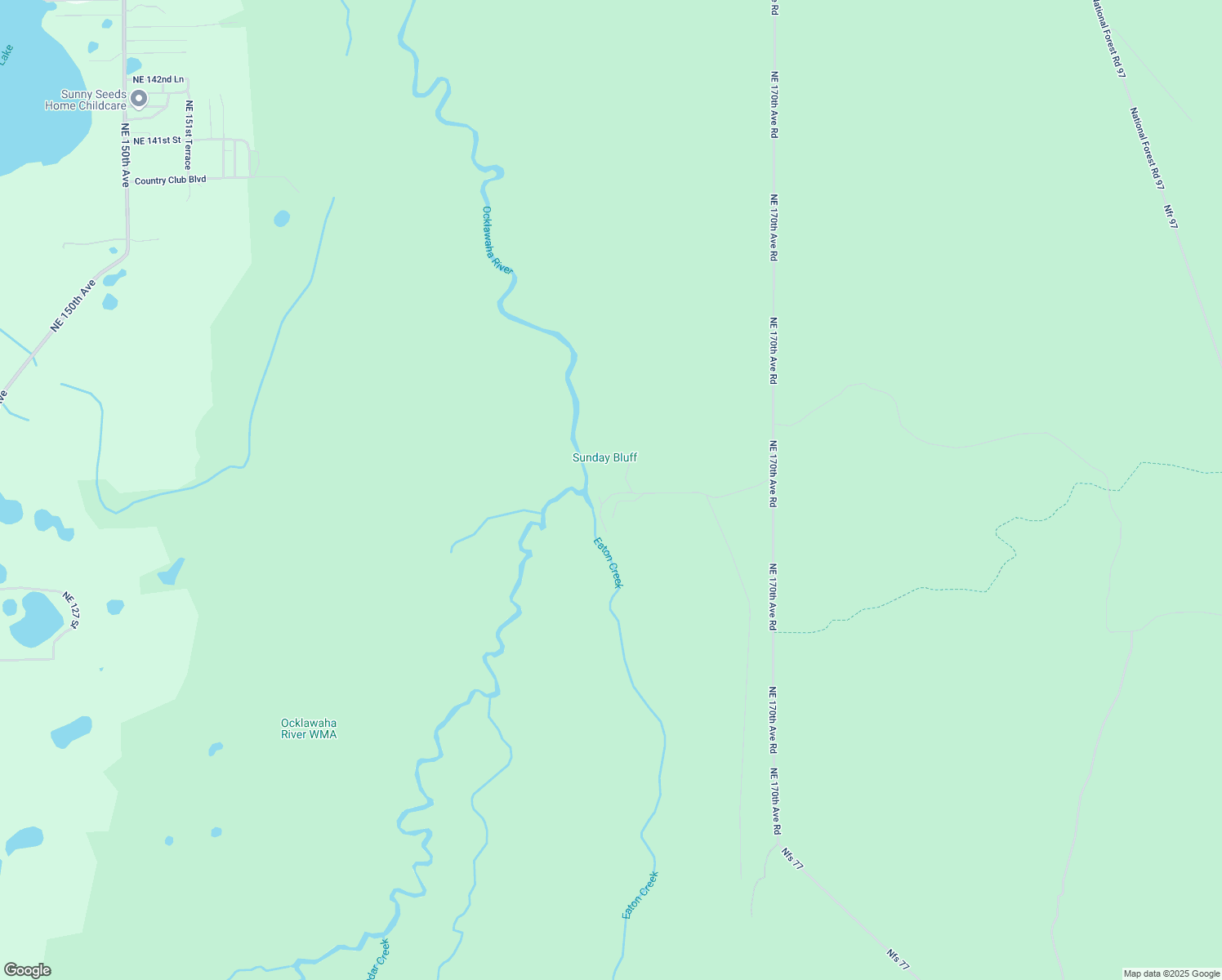 map of restaurants, bars, coffee shops, grocery stores, and more near 13020 Northeast 165th Street in Salt Springs