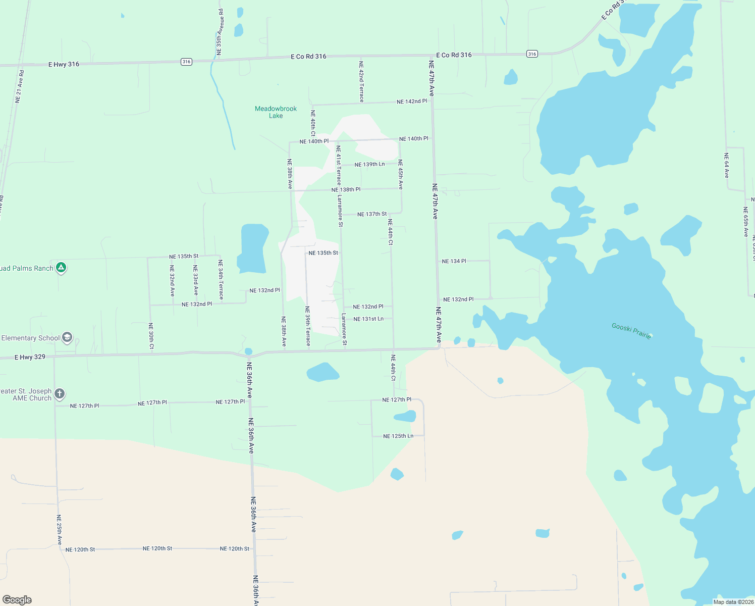 map of restaurants, bars, coffee shops, grocery stores, and more near 4363 Northeast 132nd Place in Anthony