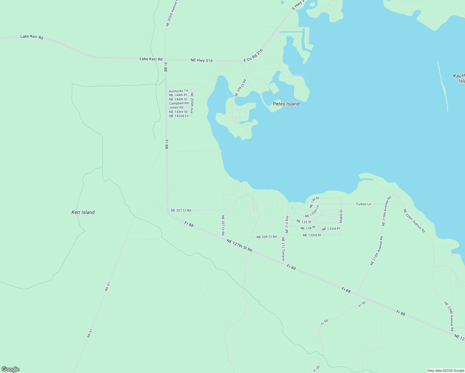 map of restaurants, bars, coffee shops, grocery stores, and more near 20825 Northeast 136 Place in Fort McCoy