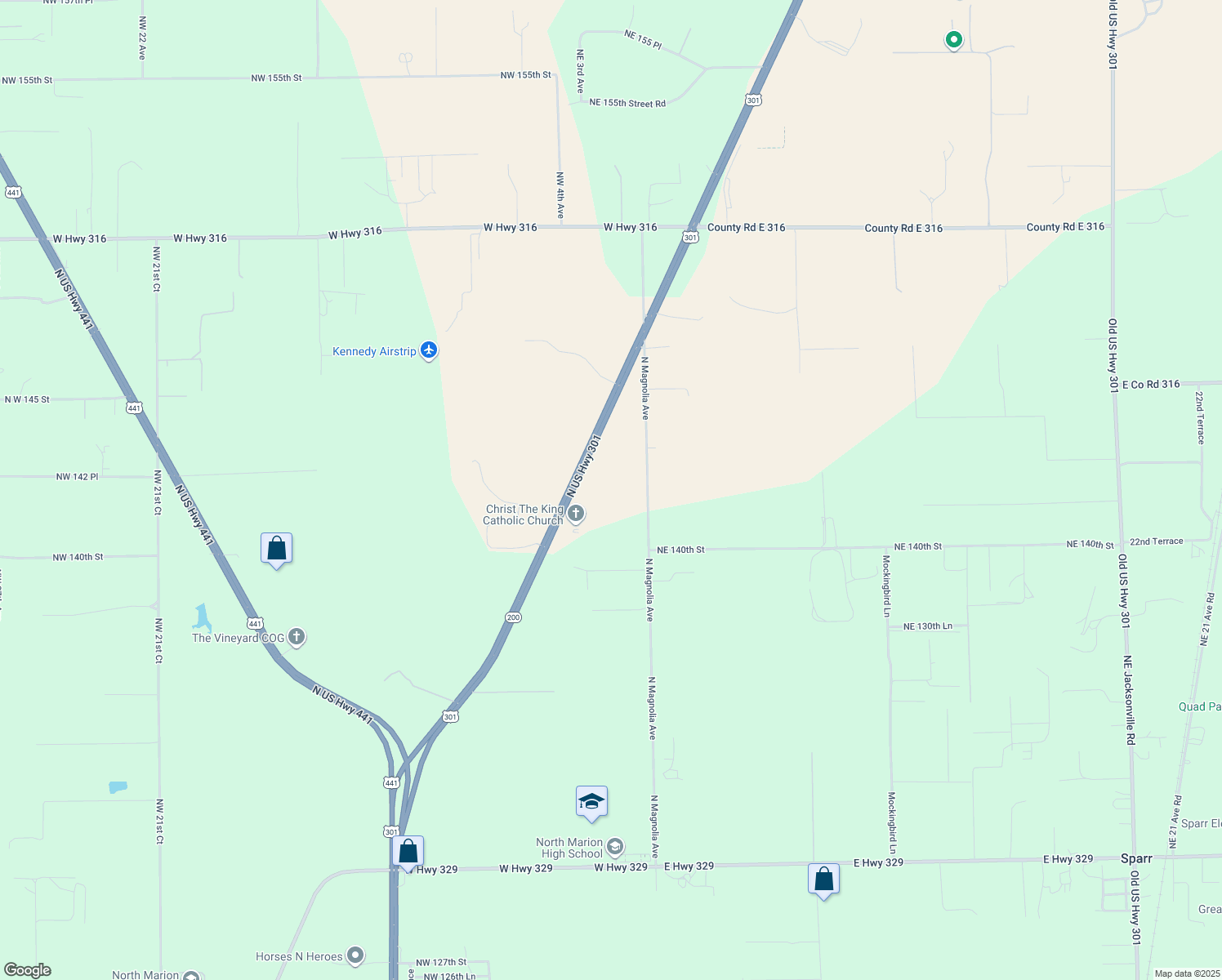 map of restaurants, bars, coffee shops, grocery stores, and more near 14150 North Magnolia Avenue in Citra