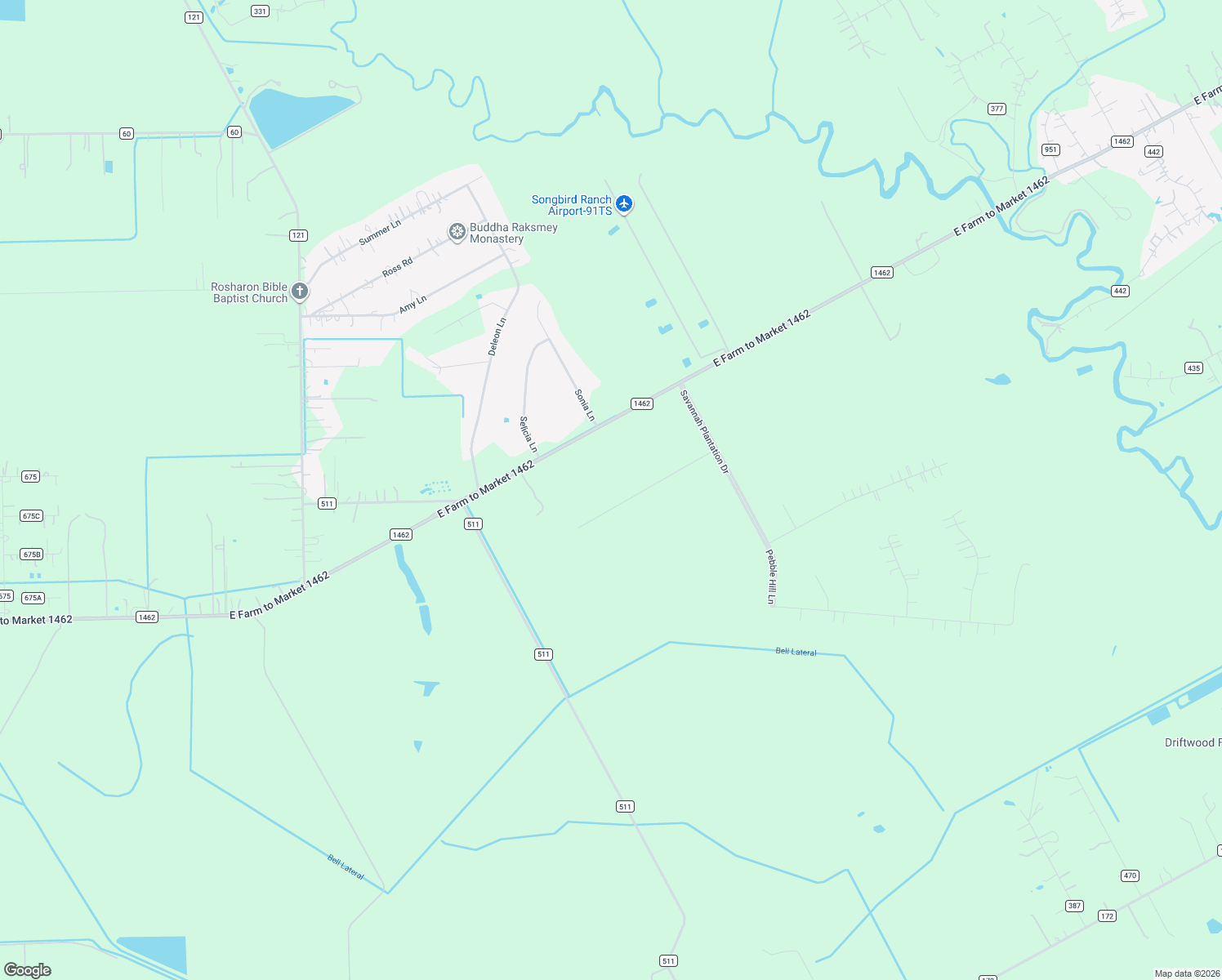 map of restaurants, bars, coffee shops, grocery stores, and more near 7407 Augusta Lane in Rosharon