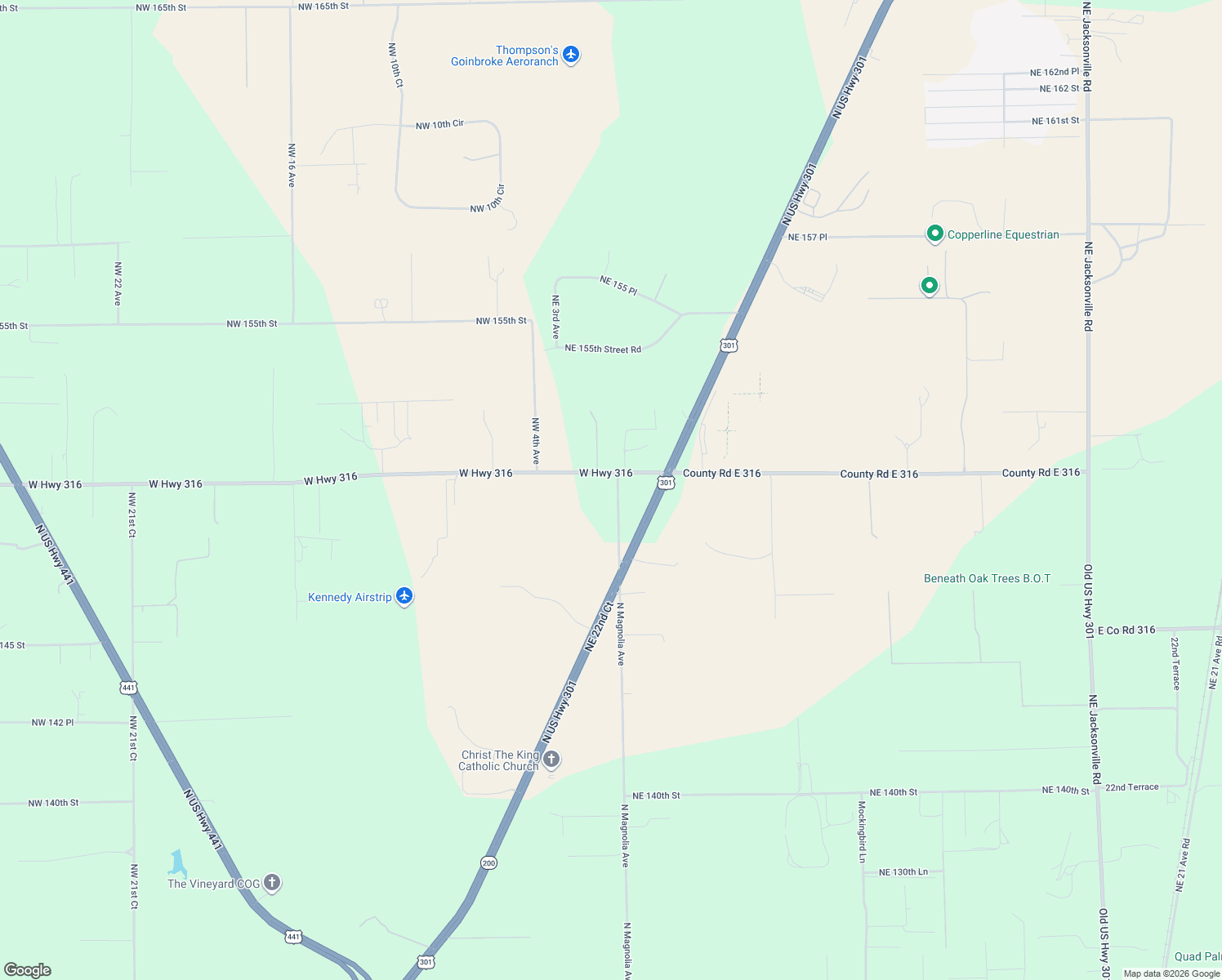 map of restaurants, bars, coffee shops, grocery stores, and more near 14910 North Magnolia Avenue in Citra