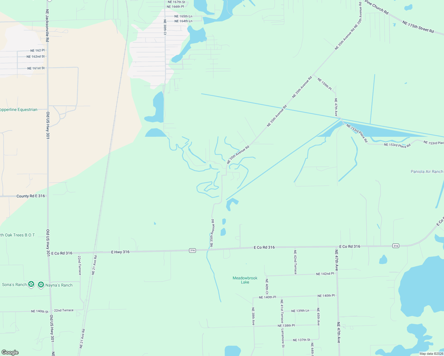 map of restaurants, bars, coffee shops, grocery stores, and more near 15098 Northeast 35th Avenue Road in Citra