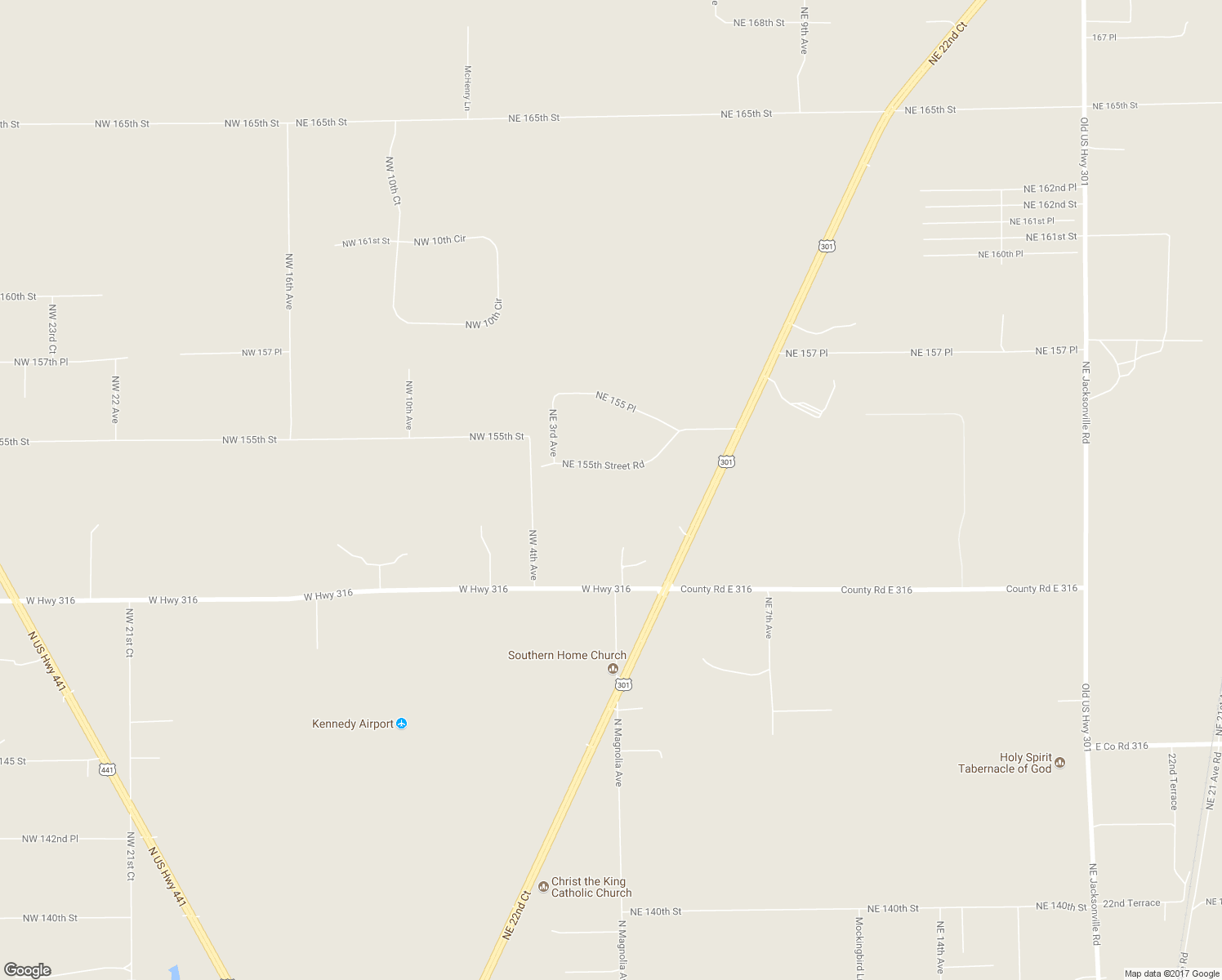 map of restaurants, bars, coffee shops, grocery stores, and more near 414 Northeast 155th Street Road in Citra