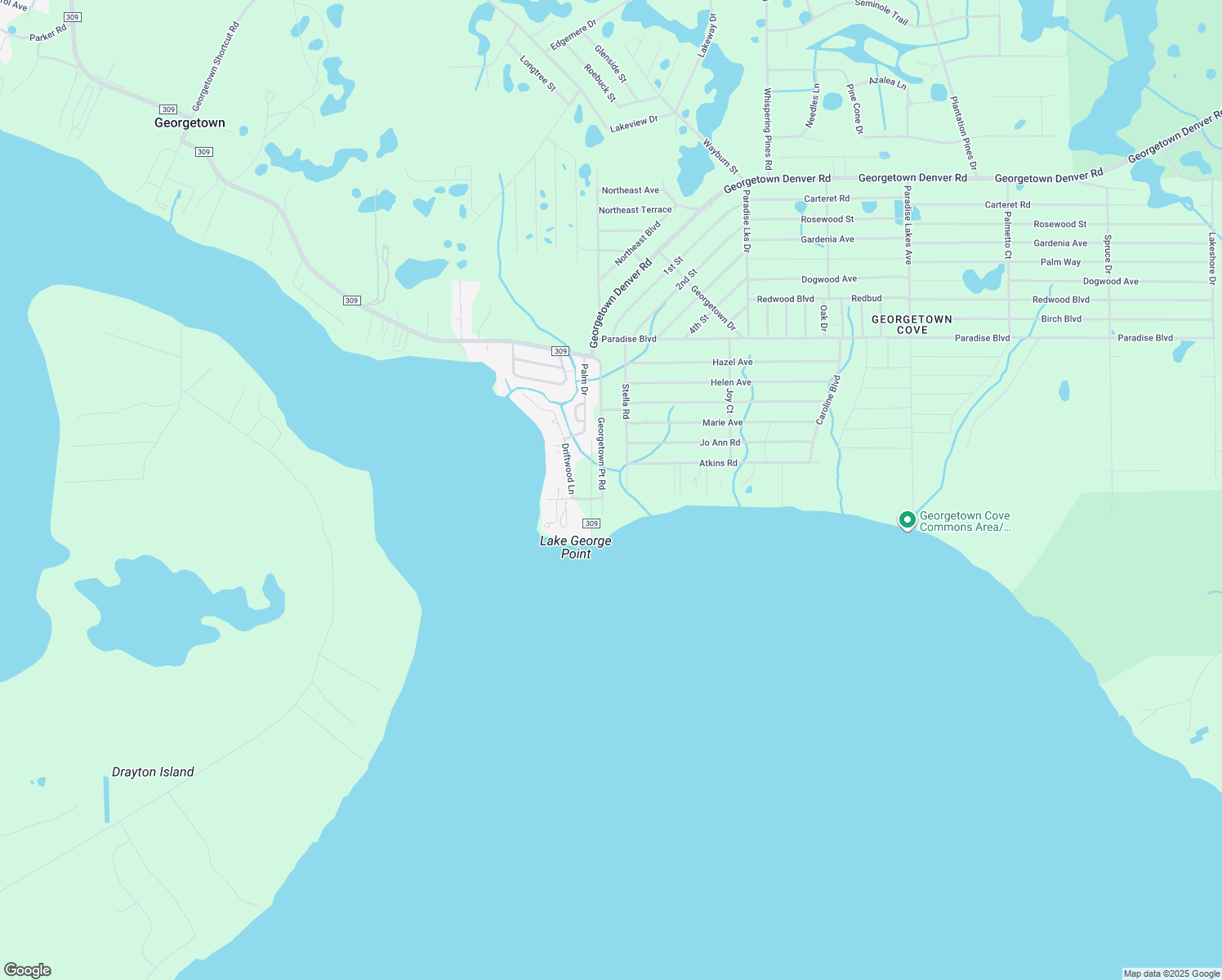 map of restaurants, bars, coffee shops, grocery stores, and more near 146 Georgetown Point Road in Georgetown