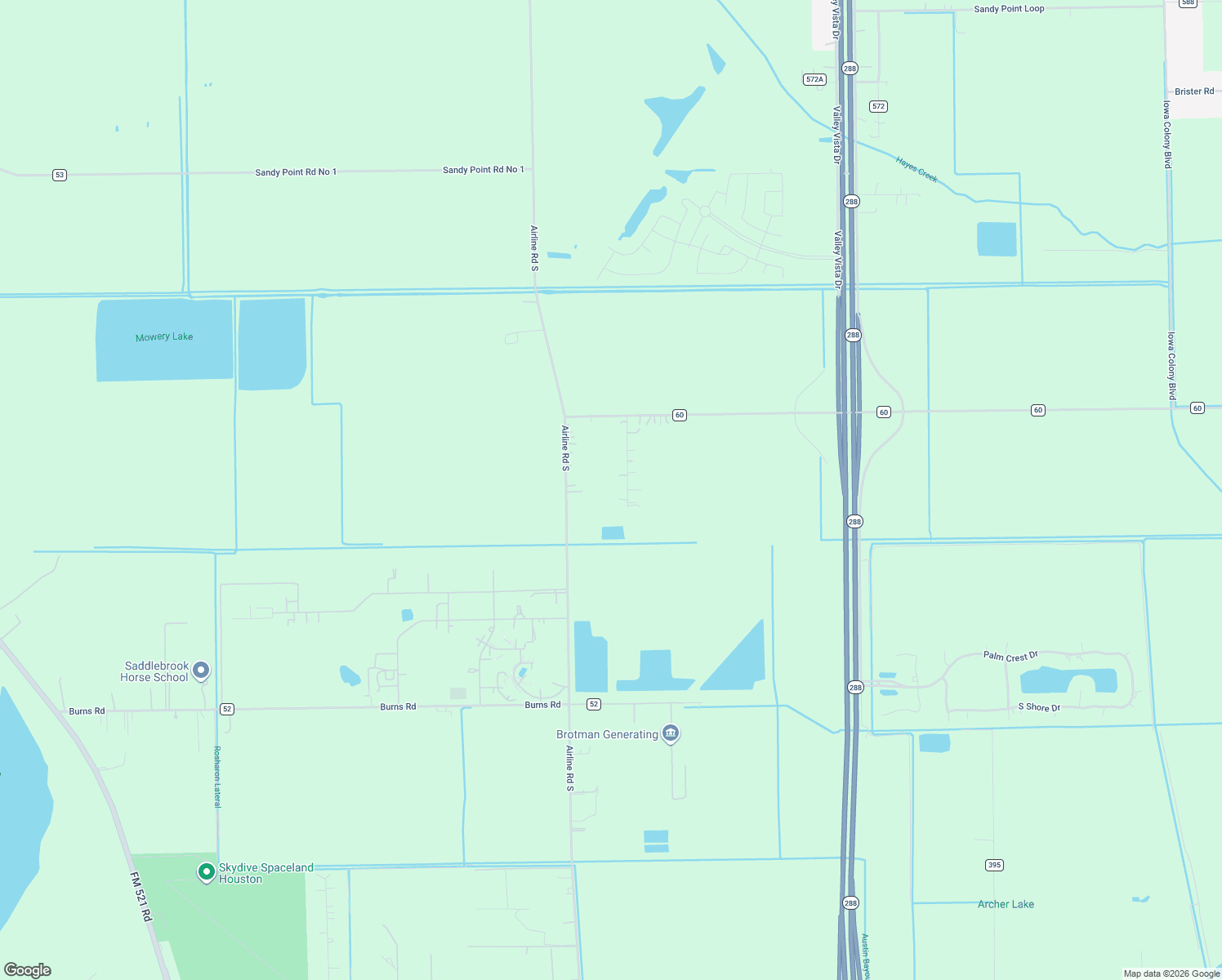 map of restaurants, bars, coffee shops, grocery stores, and more near 14310 Austin Bayou Dr in Rosharon
