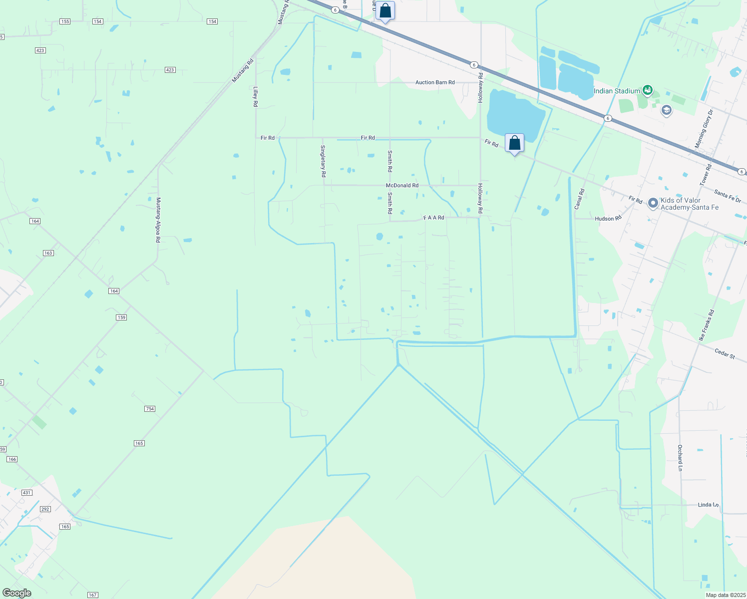 map of restaurants, bars, coffee shops, grocery stores, and more near 17815 Elizabeth St in Alvin
