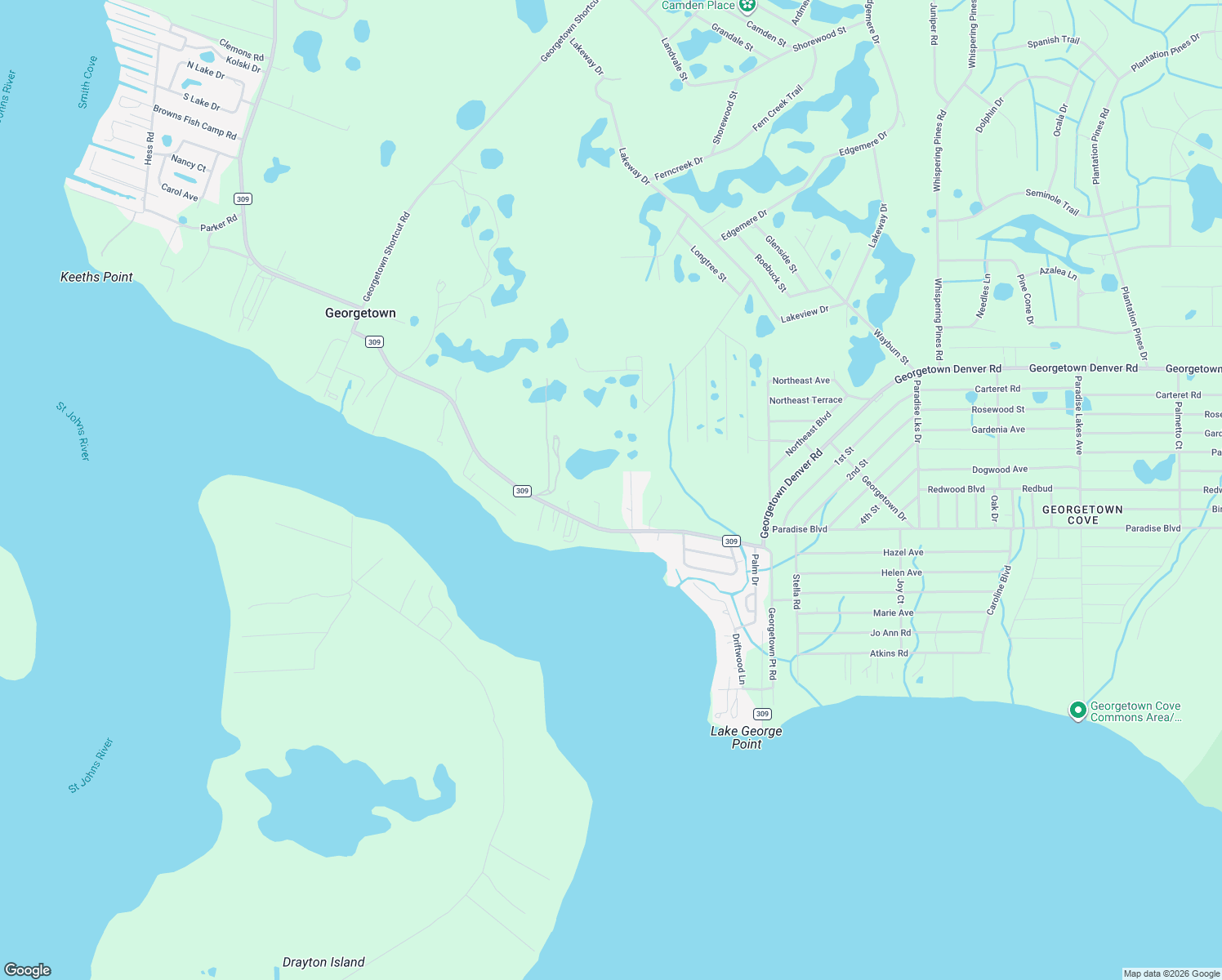 map of restaurants, bars, coffee shops, grocery stores, and more near 1546 Co Road 309 in Georgetown