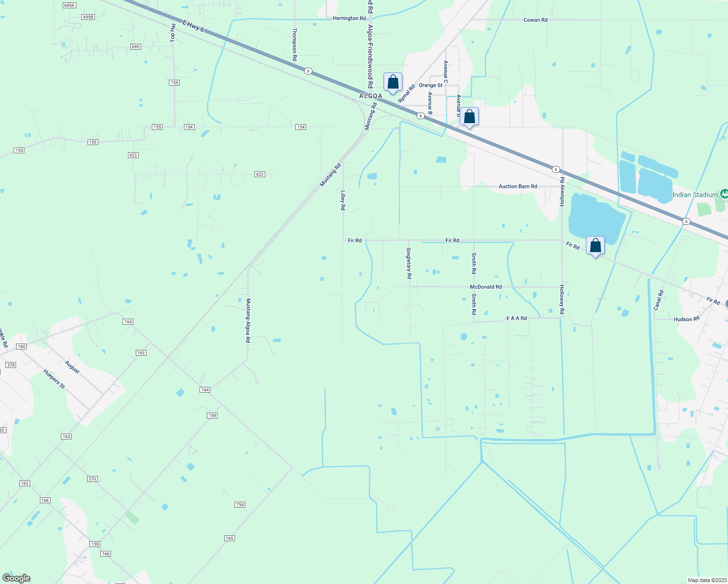 map of restaurants, bars, coffee shops, grocery stores, and more near 17920 McDonald Rd in Alvin