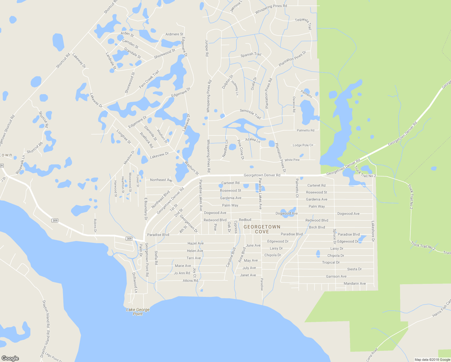 map of restaurants, bars, coffee shops, grocery stores, and more near 128 Carteret Road in Georgetown