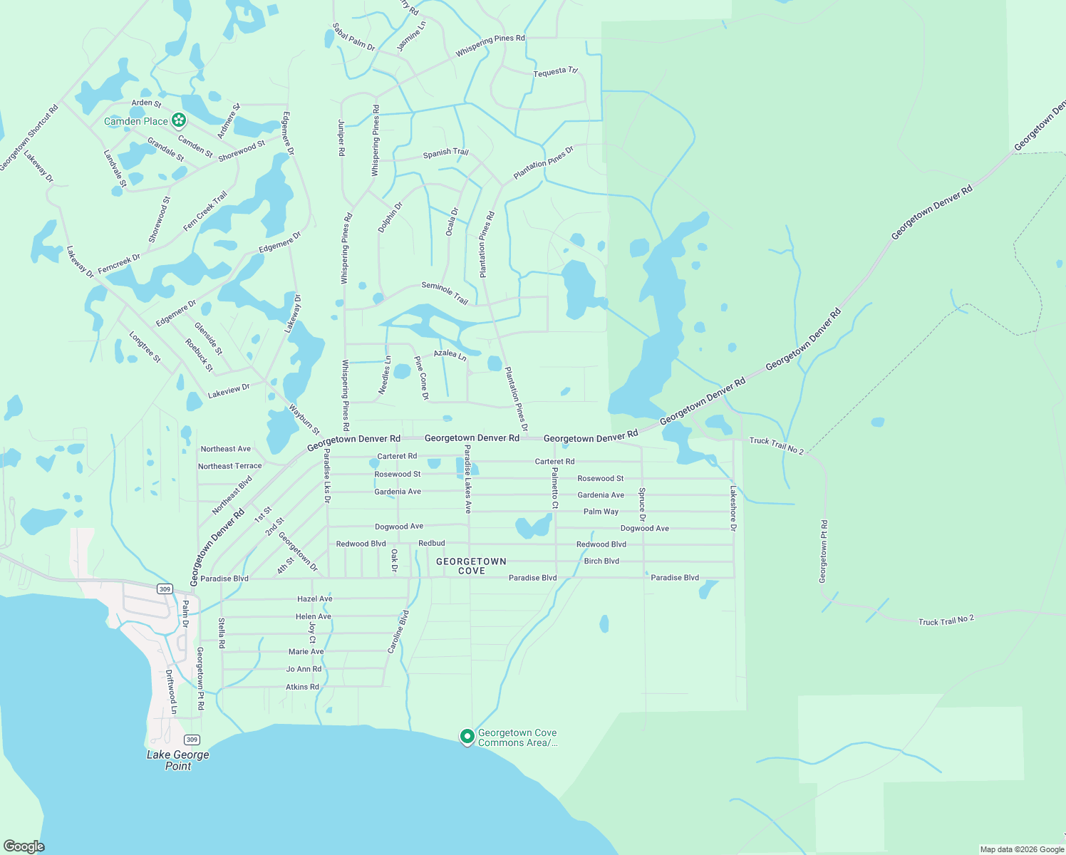map of restaurants, bars, coffee shops, grocery stores, and more near 100 Plantation Pines Drive in Georgetown