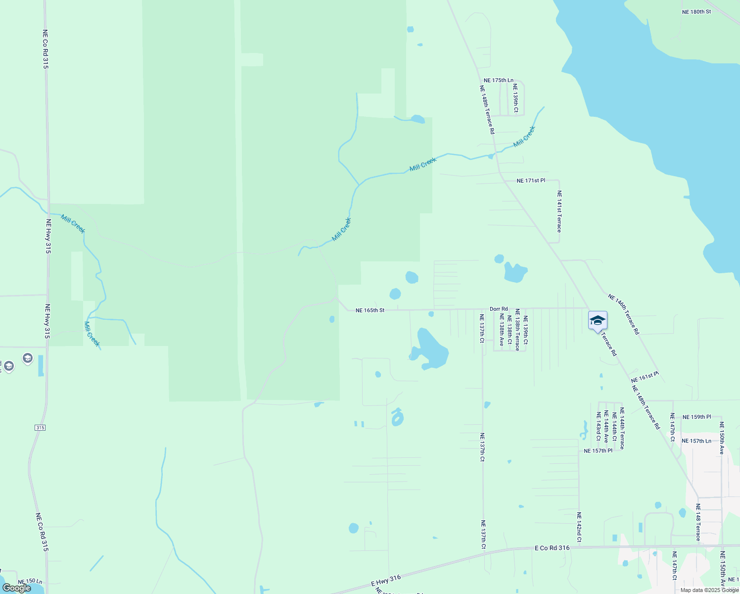 map of restaurants, bars, coffee shops, grocery stores, and more near 13191 Northeast 165th Street in Fort McCoy