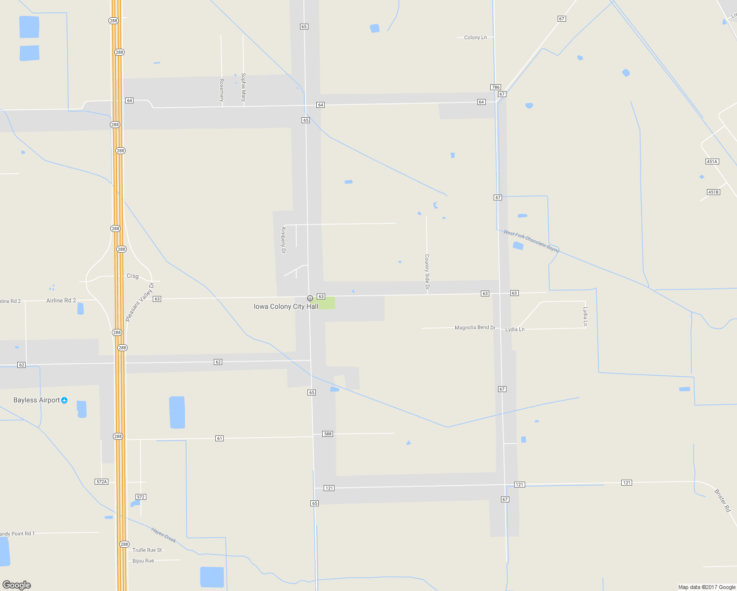 map of restaurants, bars, coffee shops, grocery stores, and more near 4410 County Road 63 in Rosharon