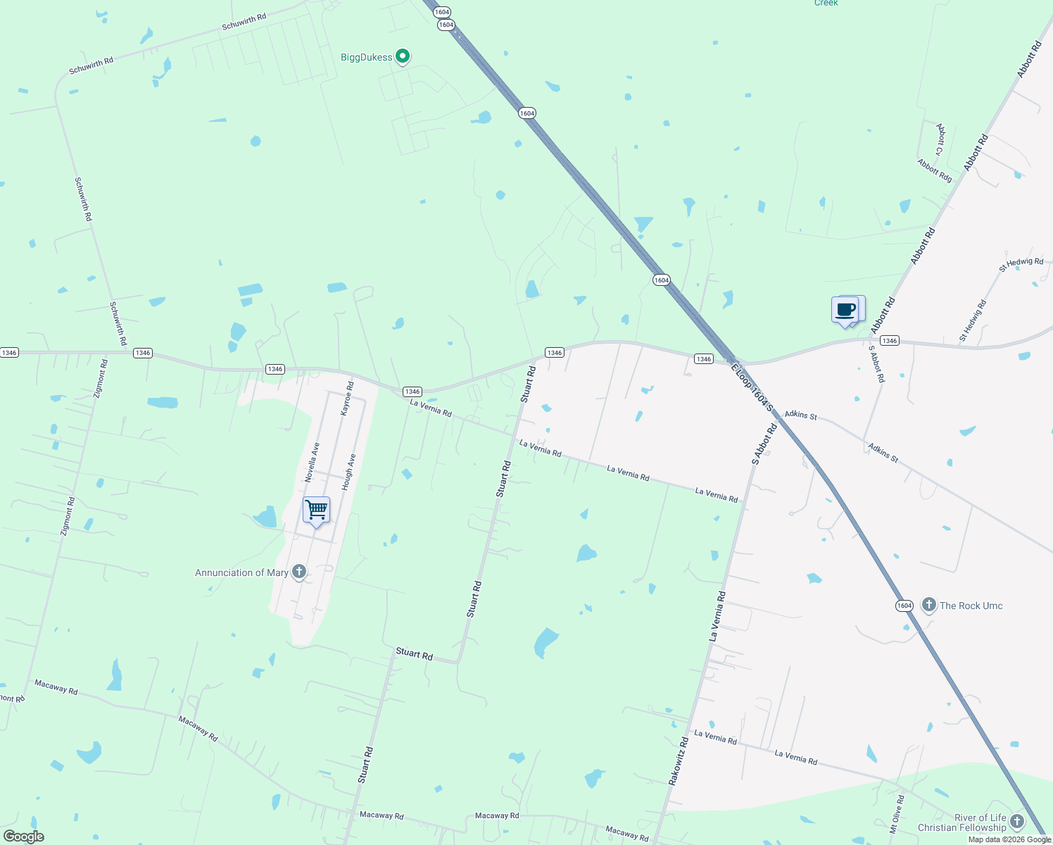 map of restaurants, bars, coffee shops, grocery stores, and more near 678 Stuart Road in Adkins