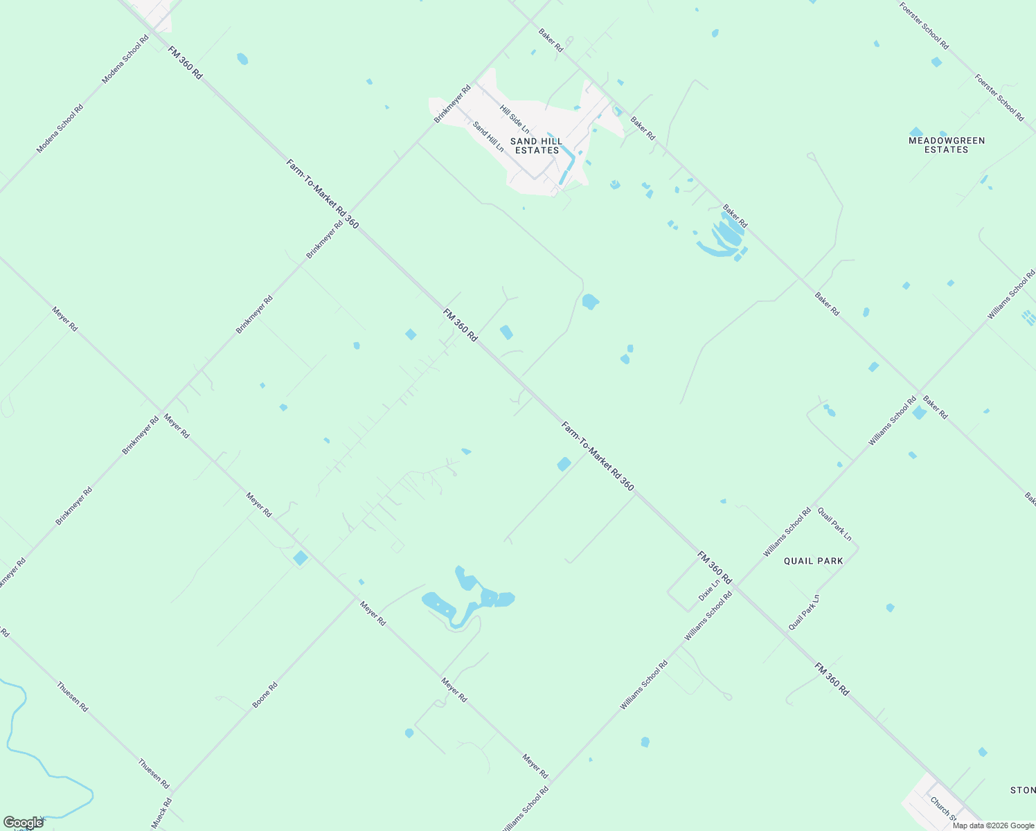 map of restaurants, bars, coffee shops, grocery stores, and more near 1604 FM 360 Road in Needville