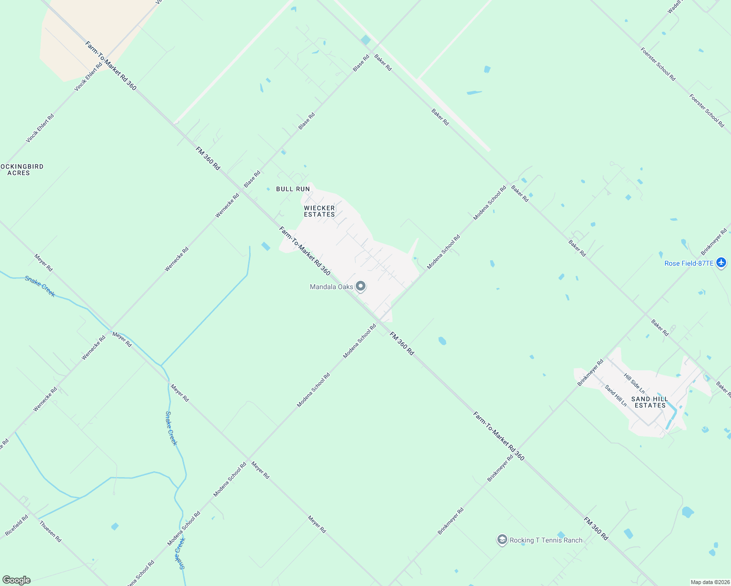 map of restaurants, bars, coffee shops, grocery stores, and more near 3315 FM 360 Road in Rosenberg