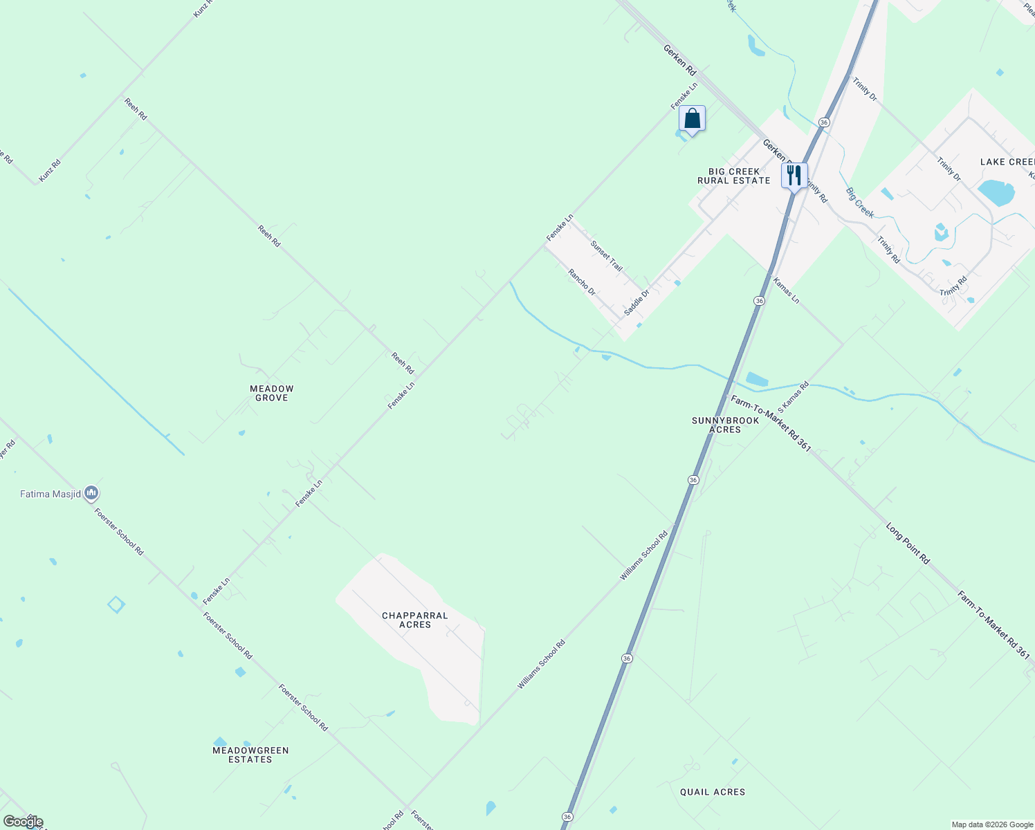 map of restaurants, bars, coffee shops, grocery stores, and more near 5550 Saddle Dr in Needville