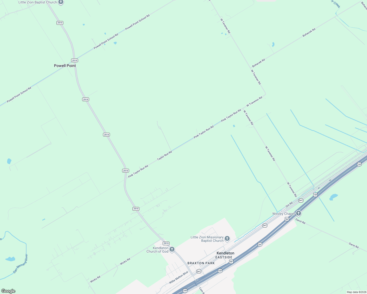 map of restaurants, bars, coffee shops, grocery stores, and more near 12827 Pink Taylor Run Rd in Beasley