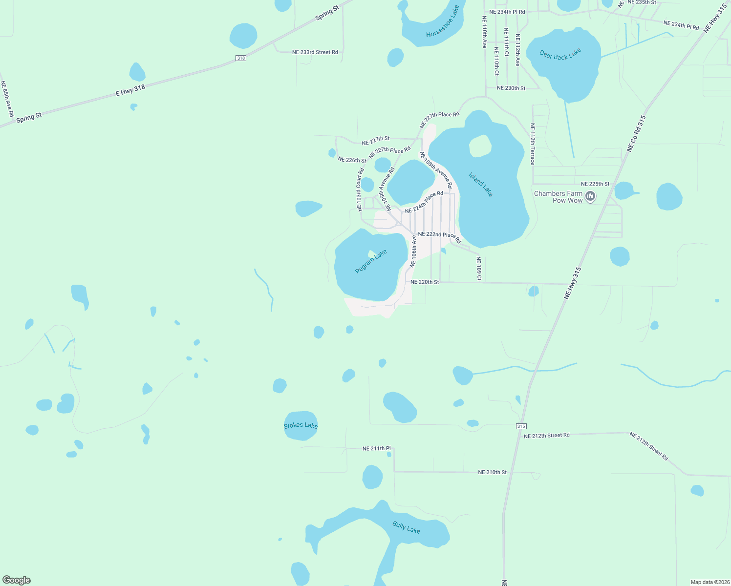 map of restaurants, bars, coffee shops, grocery stores, and more near 10361 Northeast 218th Lane Road in Fort McCoy