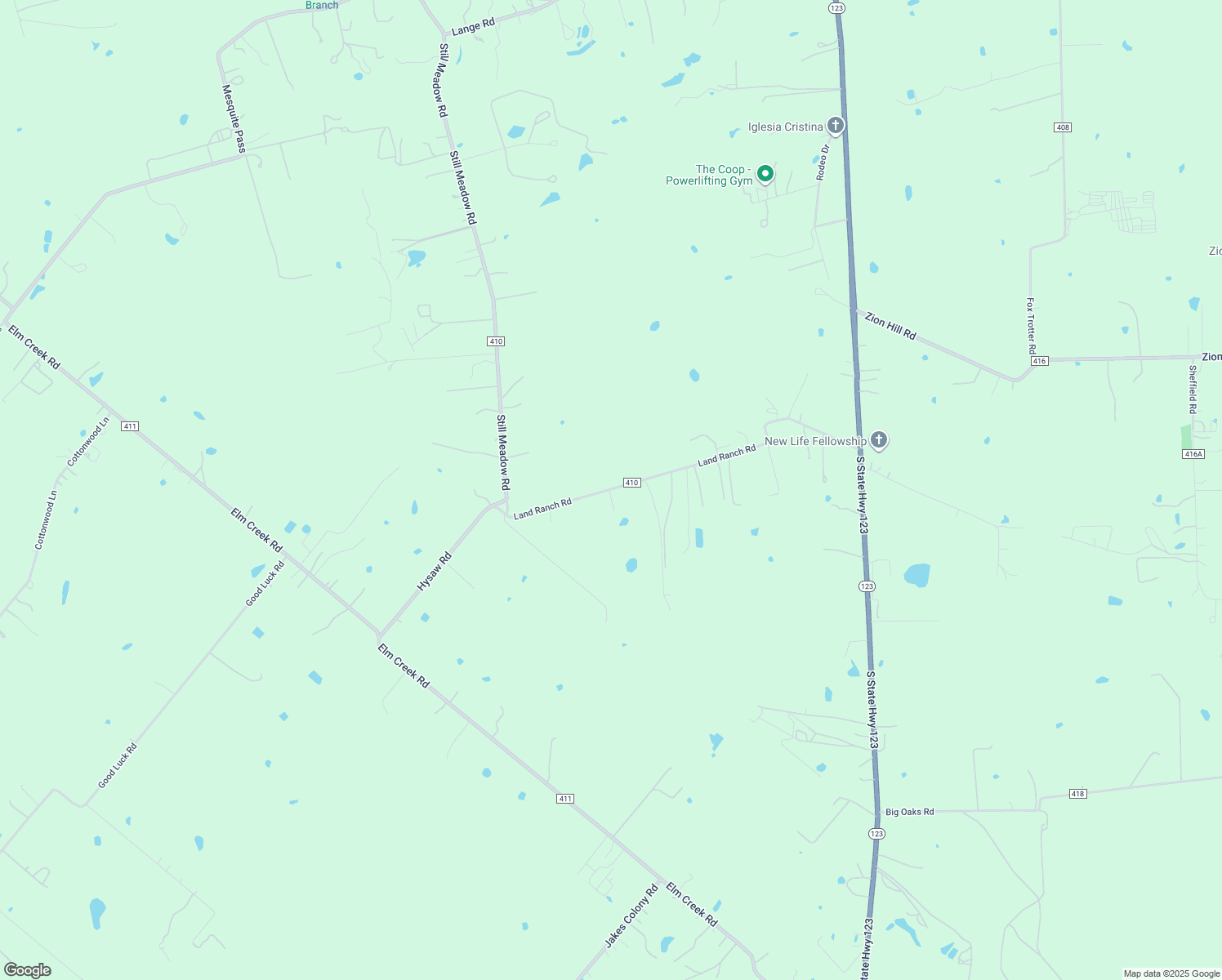 map of restaurants, bars, coffee shops, grocery stores, and more near 1063 Land Ranch Road in Seguin