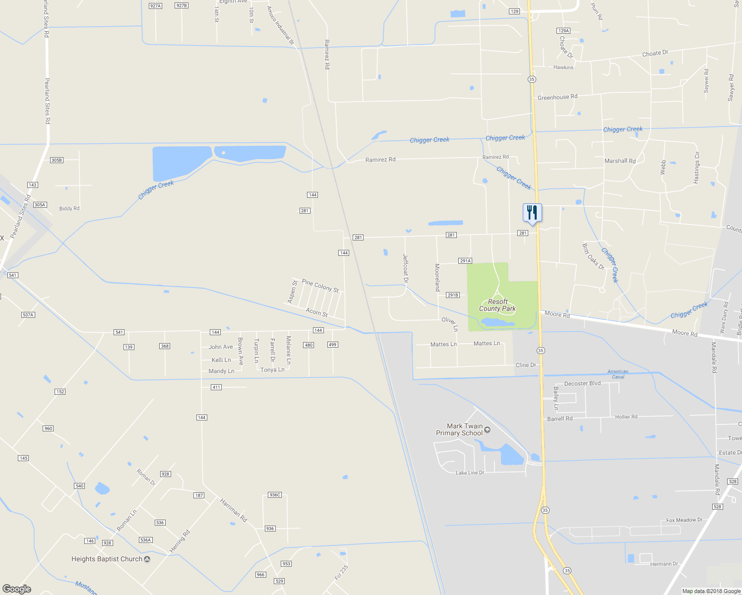 map of restaurants, bars, coffee shops, grocery stores, and more near 598 County Road 294 in Alvin