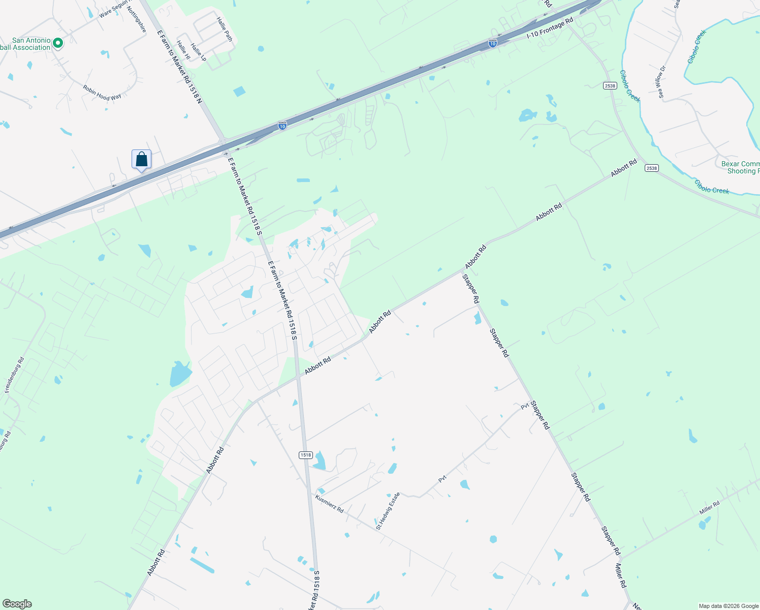 map of restaurants, bars, coffee shops, grocery stores, and more near 5086 Abbott Road in Saint Hedwig