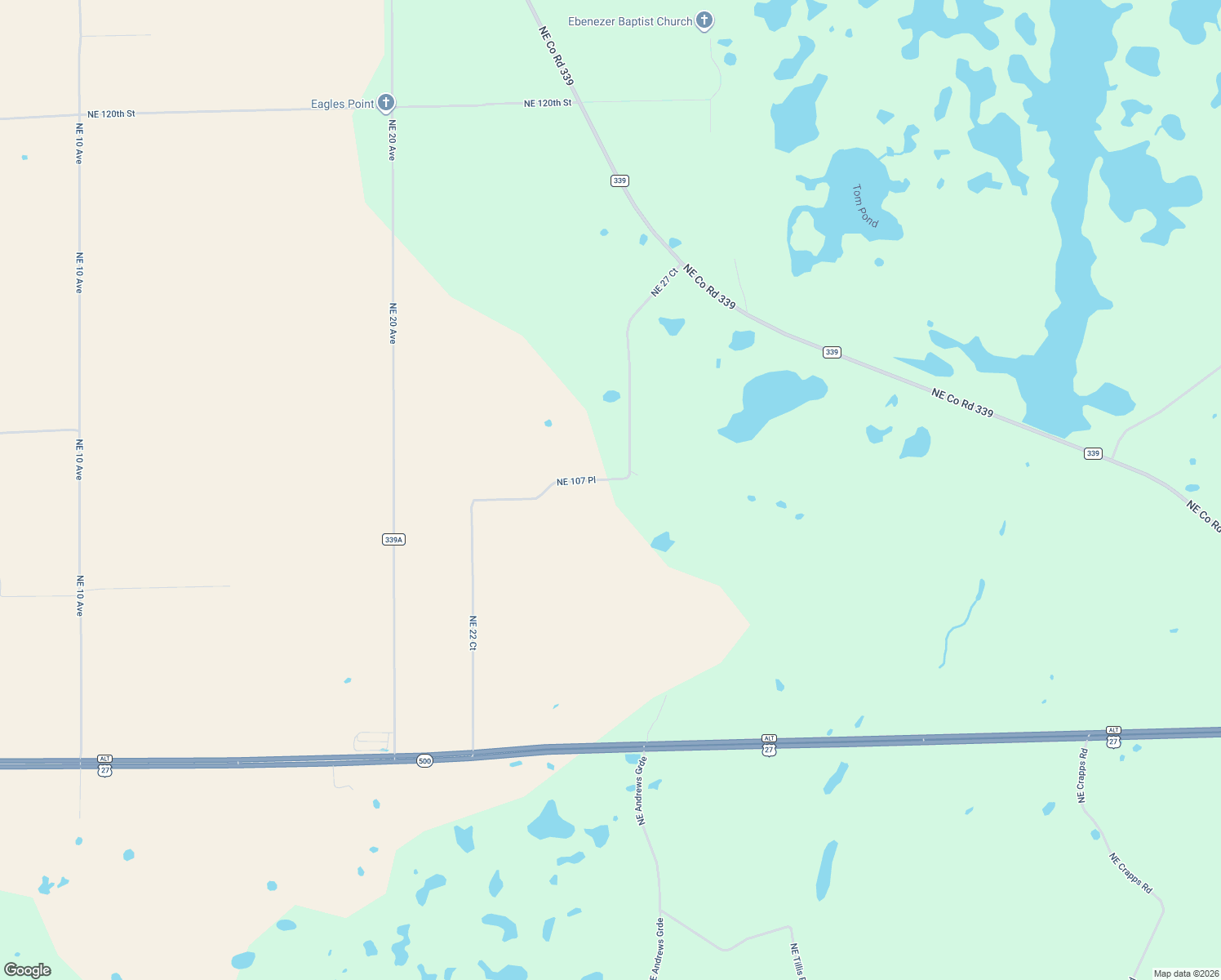 map of restaurants, bars, coffee shops, grocery stores, and more near 2770 Northeast 107 Place in Chiefland