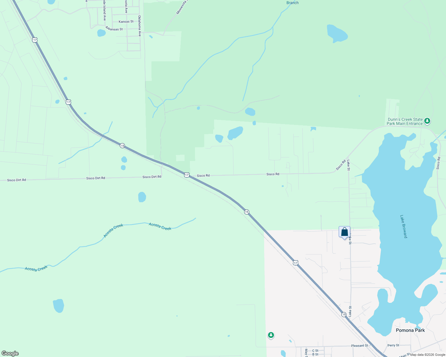 map of restaurants, bars, coffee shops, grocery stores, and more near 123 Sisco Road in Pomona Park