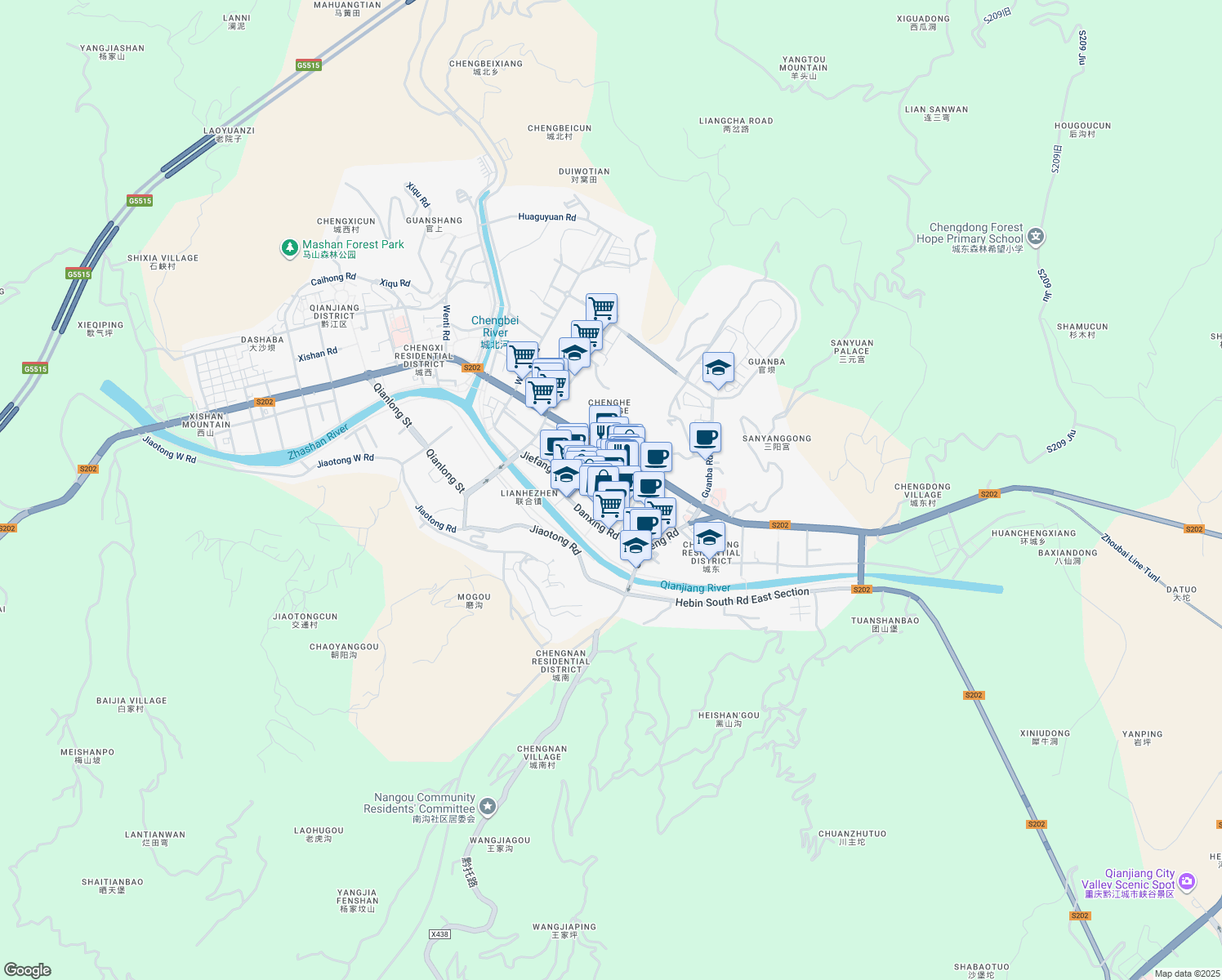 map of restaurants, bars, coffee shops, grocery stores, and more near in 