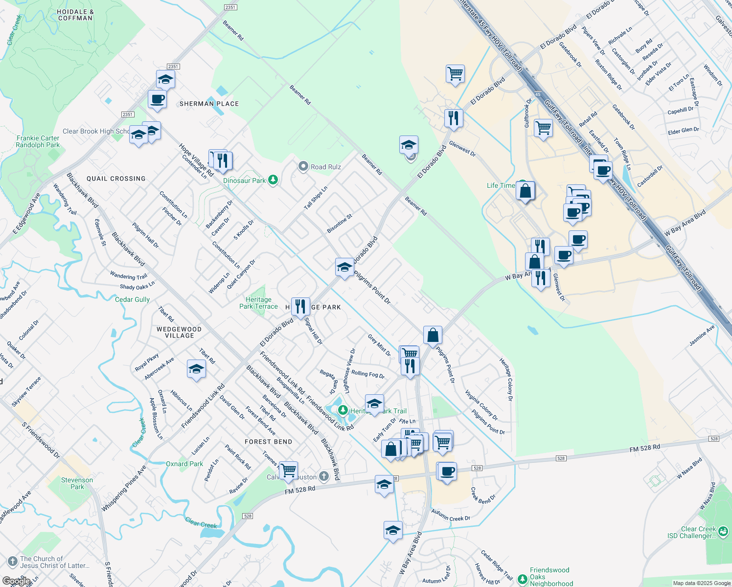 2515 Colonial Ridge Drive, Friendswood TX Walk Score