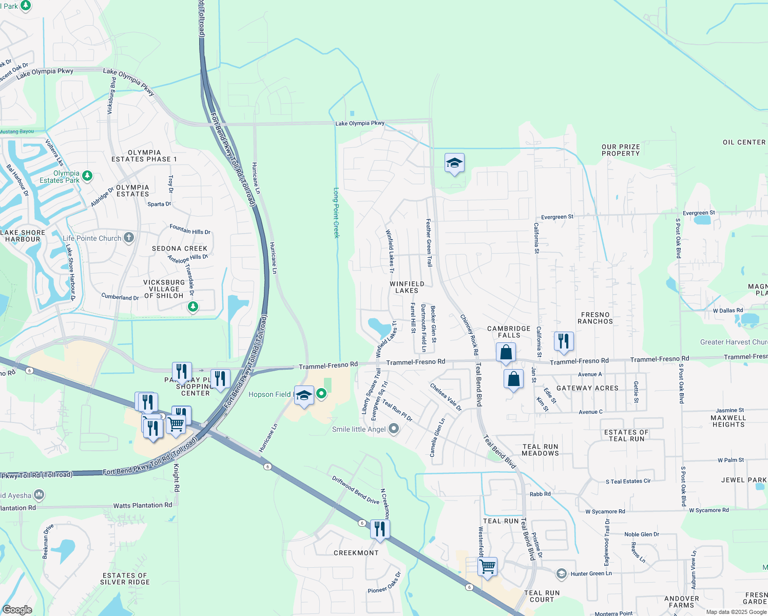 map of restaurants, bars, coffee shops, grocery stores, and more near 3223 Ruffin Green Court in Fresno