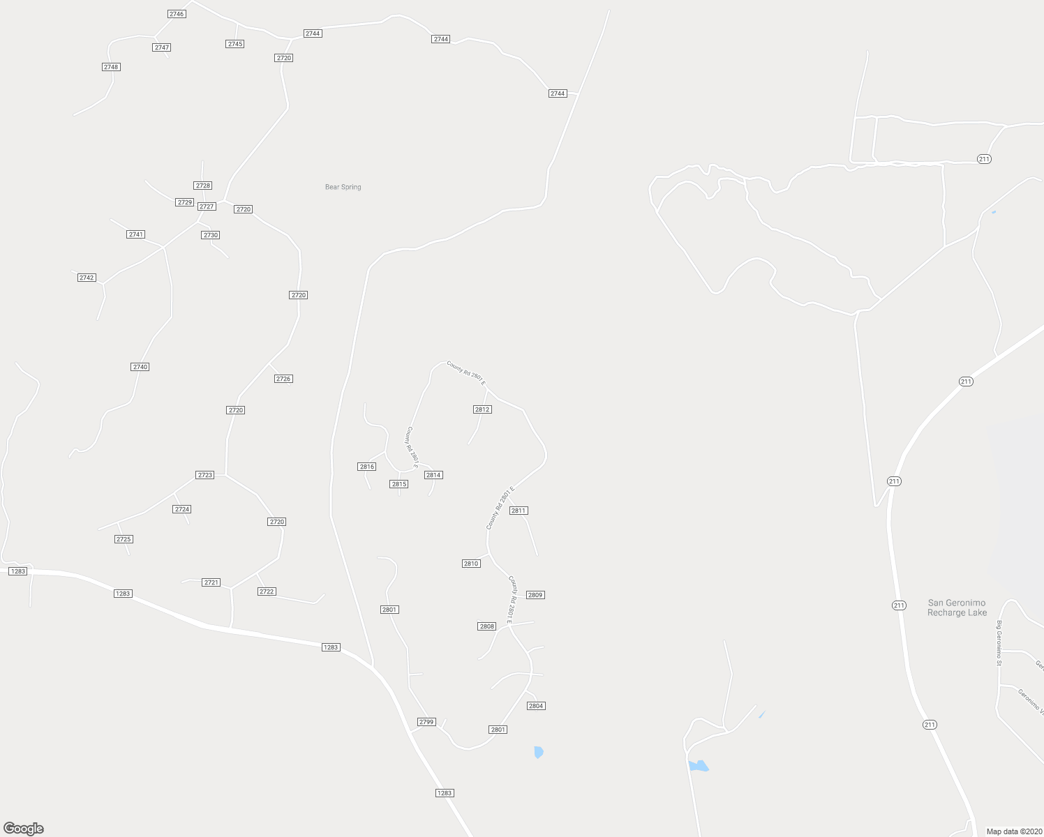 map of restaurants, bars, coffee shops, grocery stores, and more near County Road 2801 East in Medina