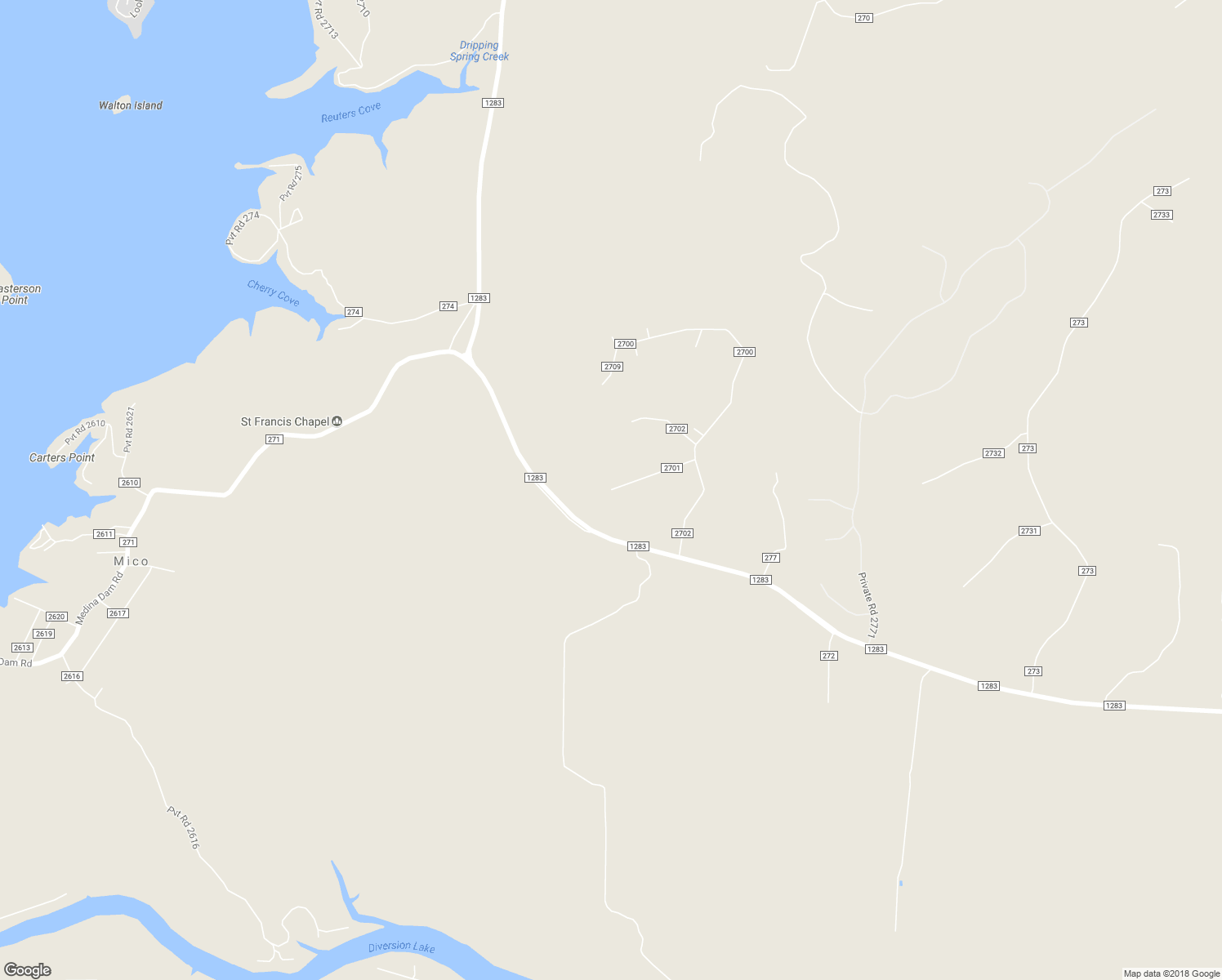 map of restaurants, bars, coffee shops, grocery stores, and more near 180 County Road 2701 in Mico