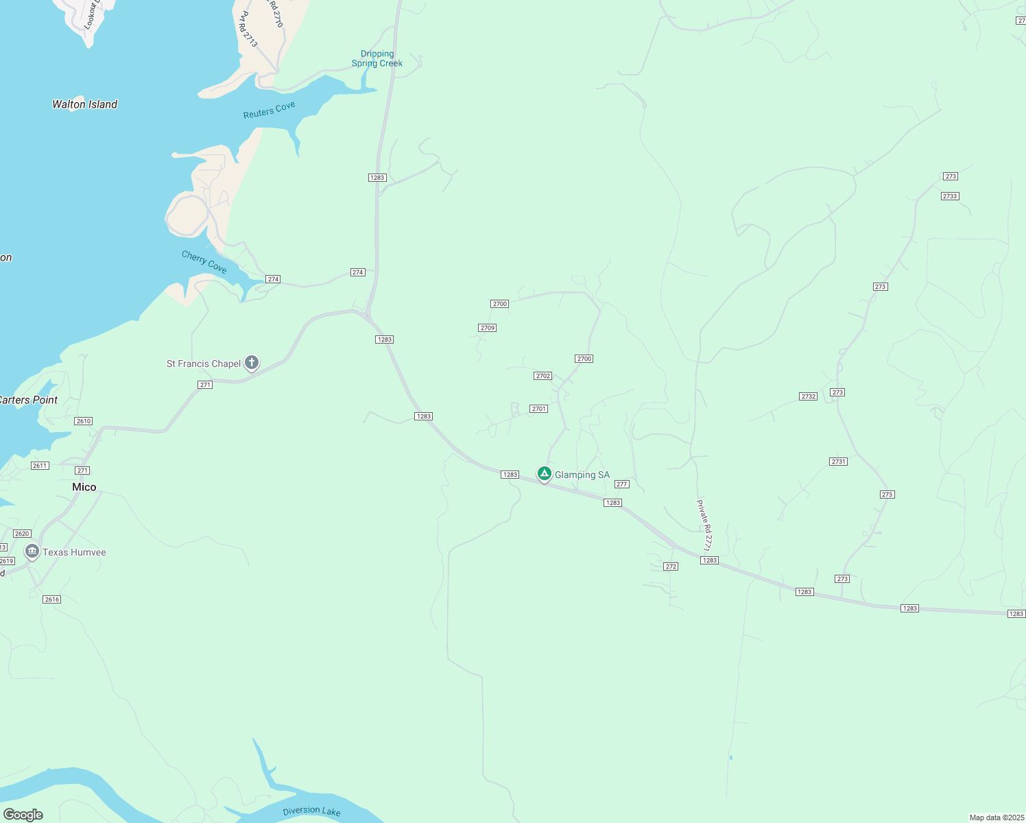 map of restaurants, bars, coffee shops, grocery stores, and more near 180 County Road 2701 in Mico